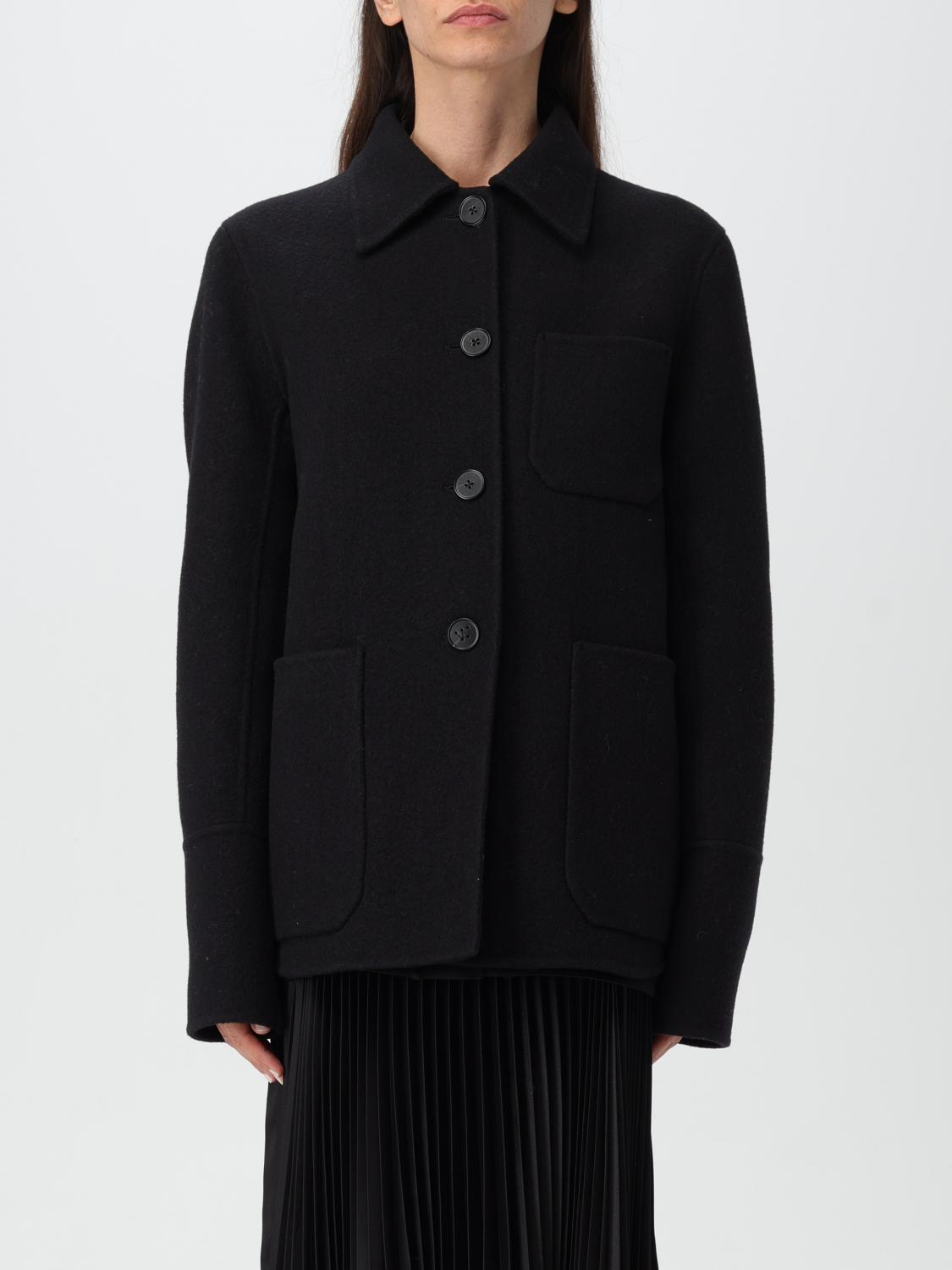 Jil Sander Single-breasted Cashmere Short Coat In Schwarz