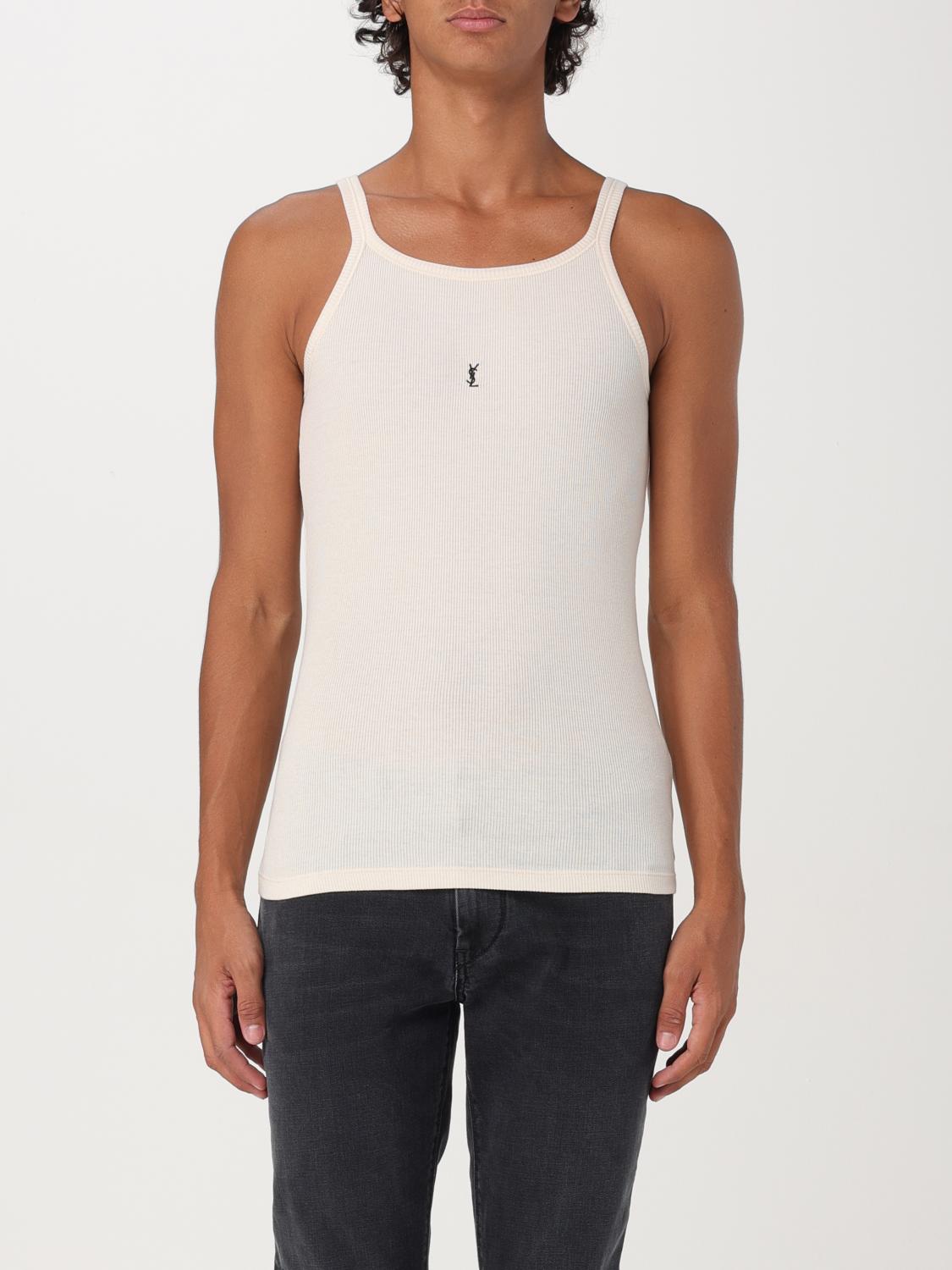 Shop Saint Laurent Tank Top  Men Color Yellow Cream