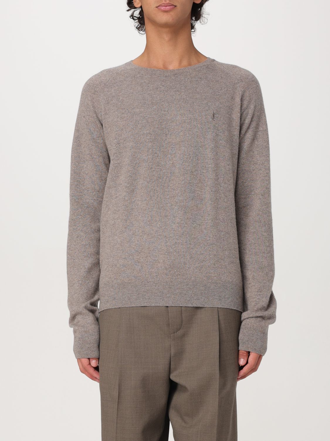 Saint Laurent Sweater  Men Color Beige In Gray