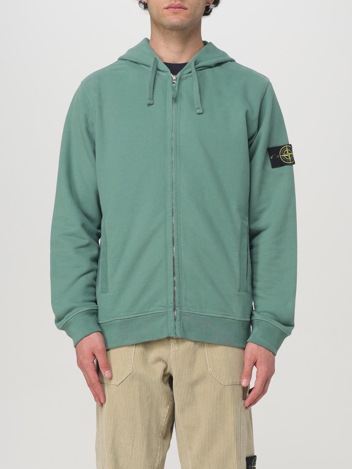 Shop Stone Island Sweatshirt  Men Color Sage In Sage Grün