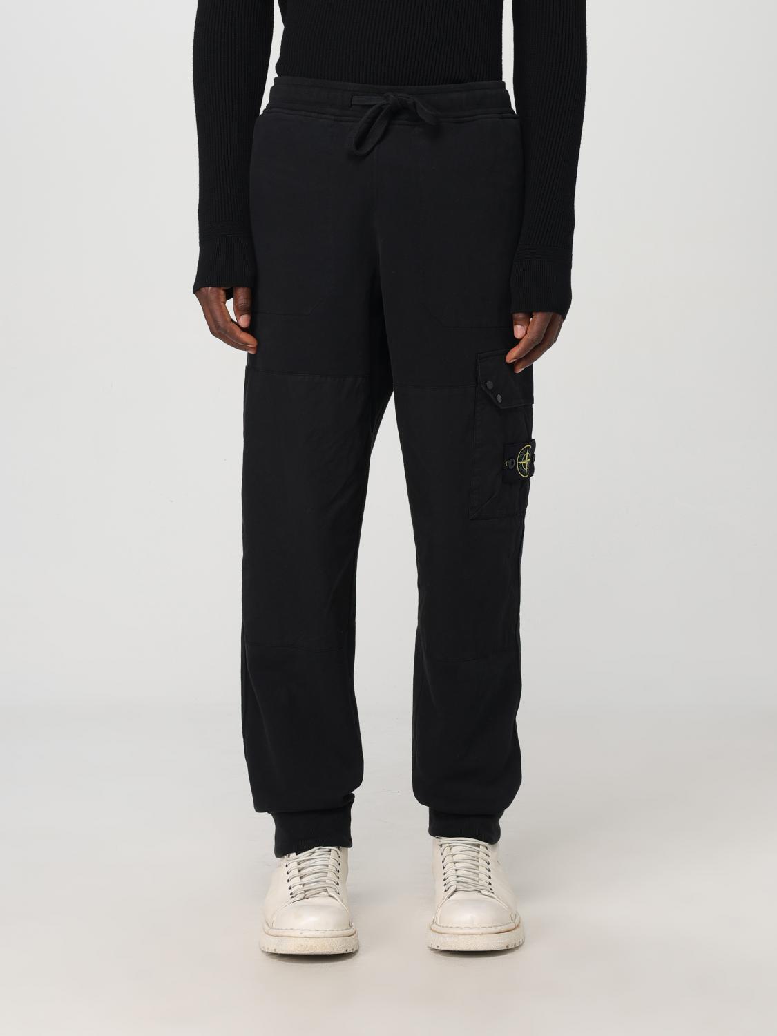 Stone Island Jogger Pants With Elastic Waistband And Cuffs In Schwarz