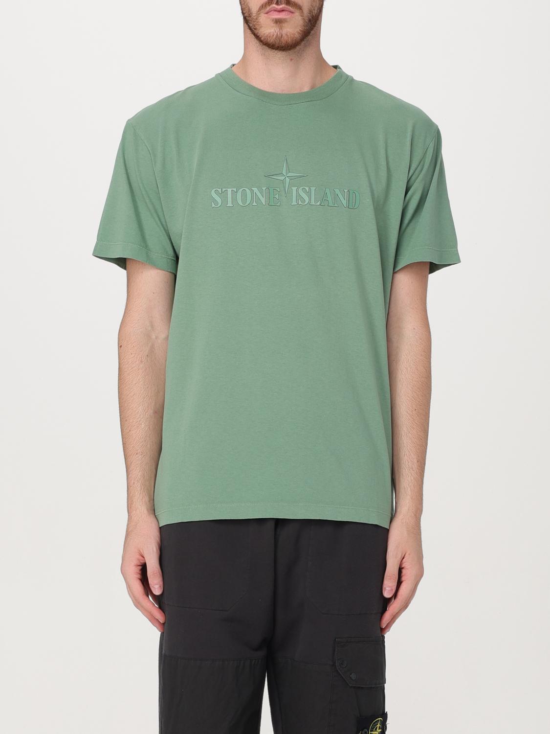 Shop Stone Island T-shirt  Men Color Green In Grün