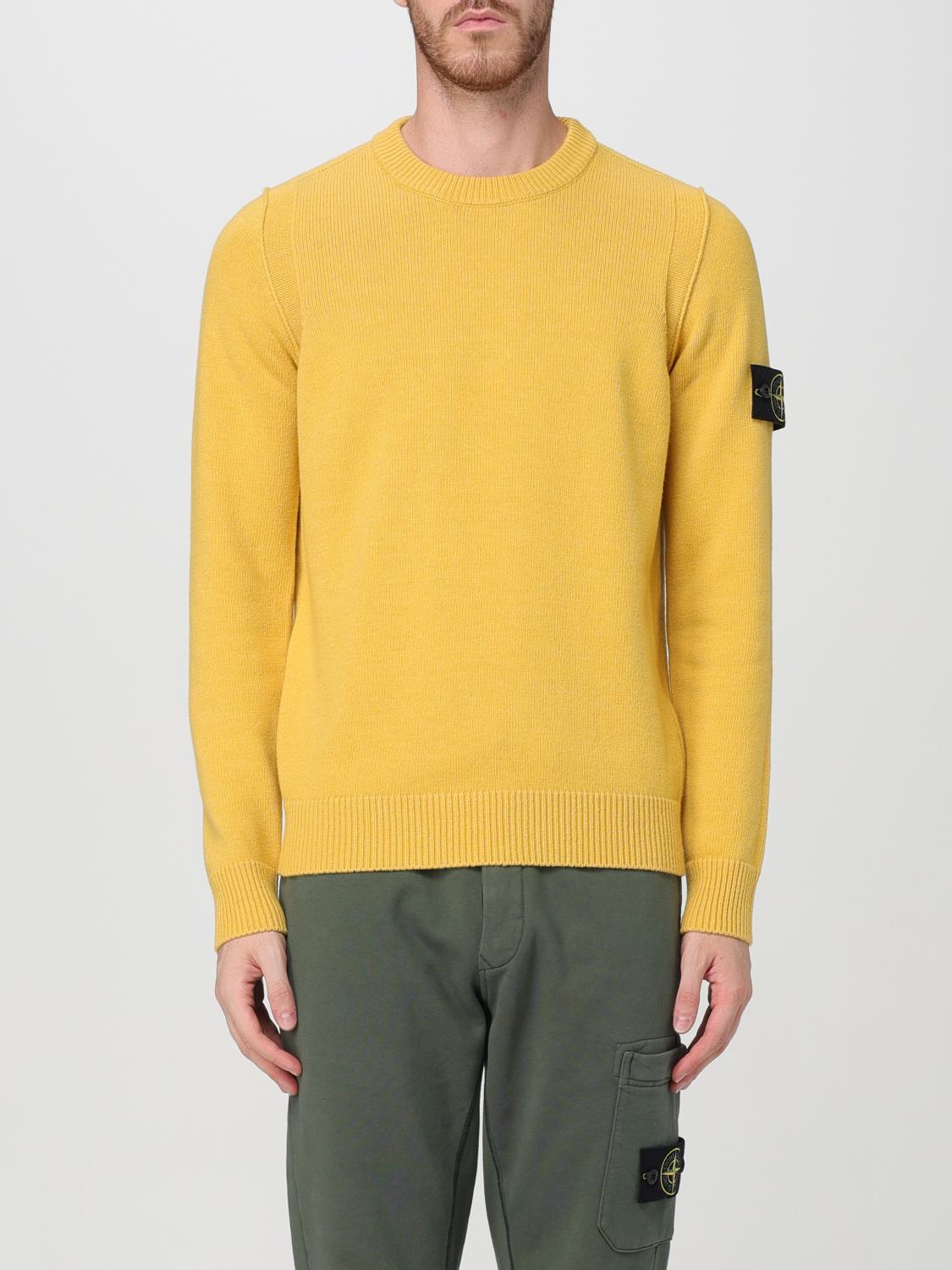 Shop Stone Island Sweater  Men Color Ocher In Ocker