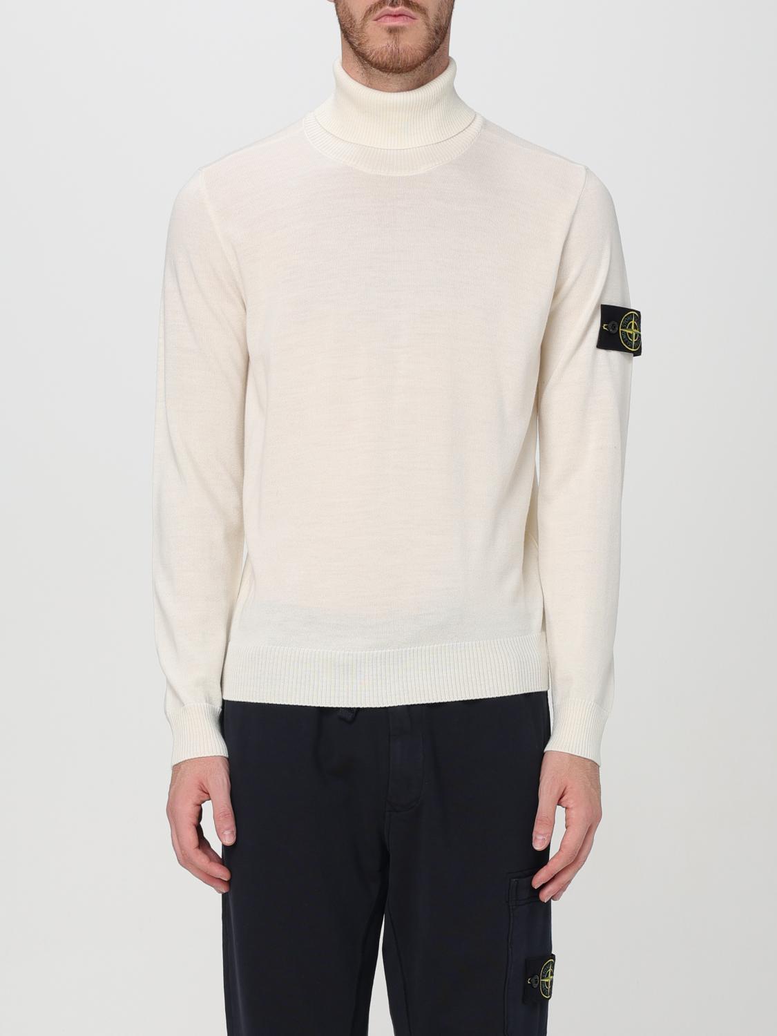 Shop Stone Island Sweater  Men Color White In Weiss