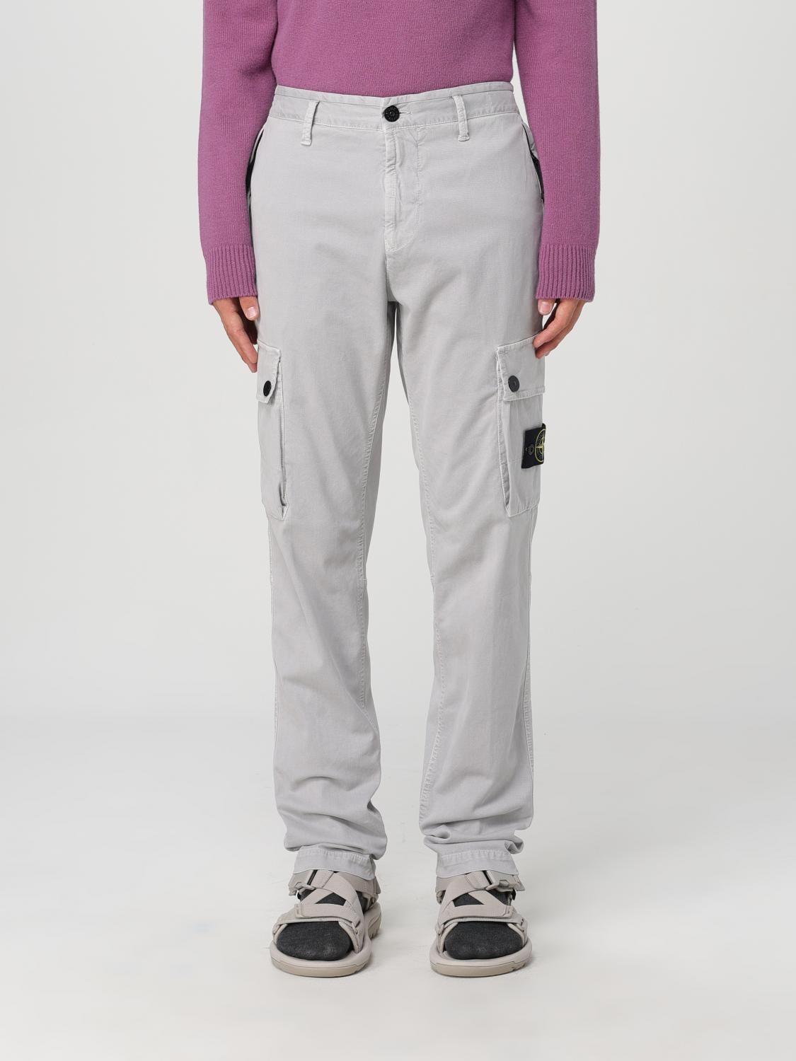 Shop Stone Island Pants  Men Color Grey In Grau