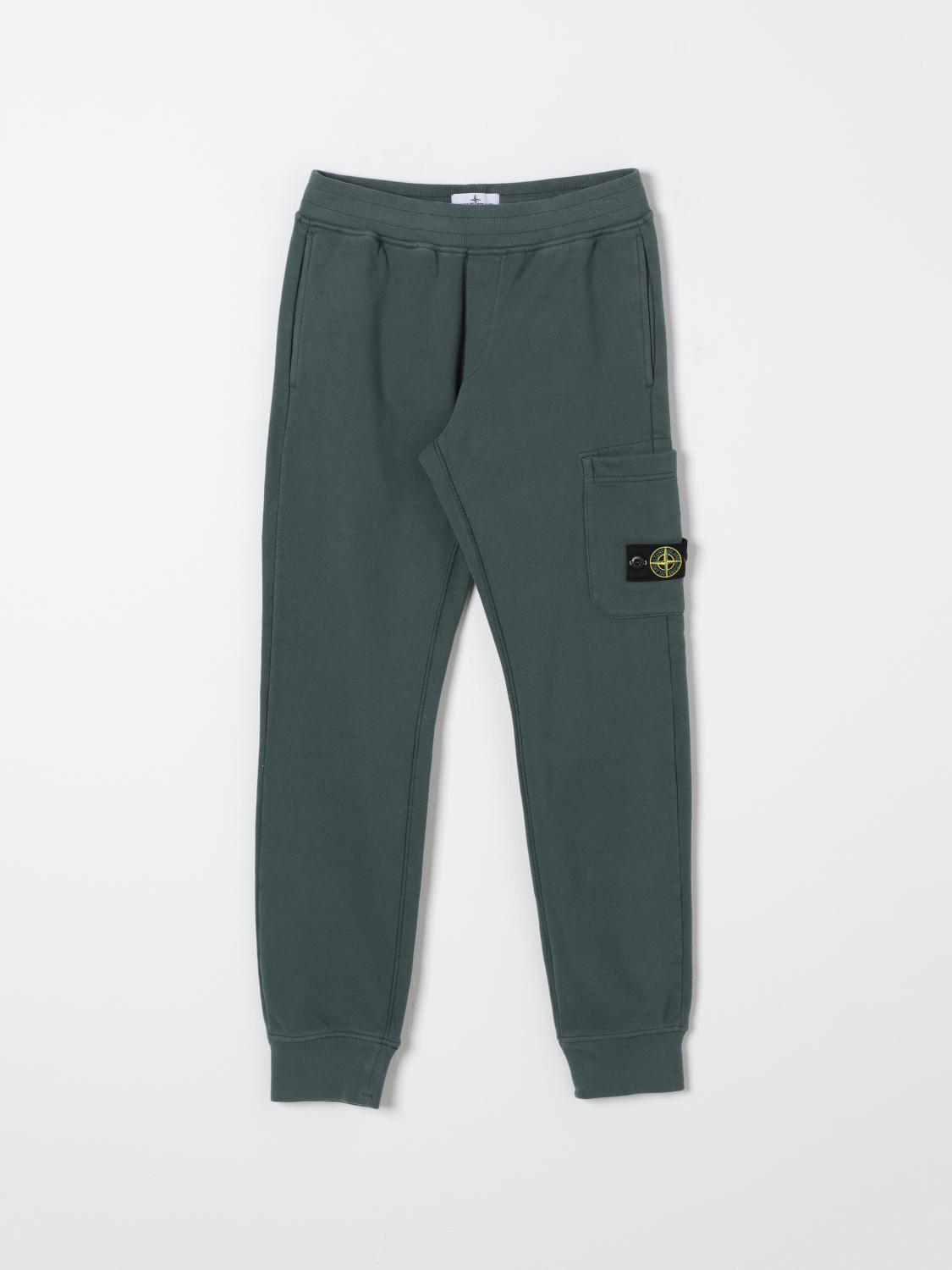 Shop Stone Island Junior Pants  Kids Color Green In Grün