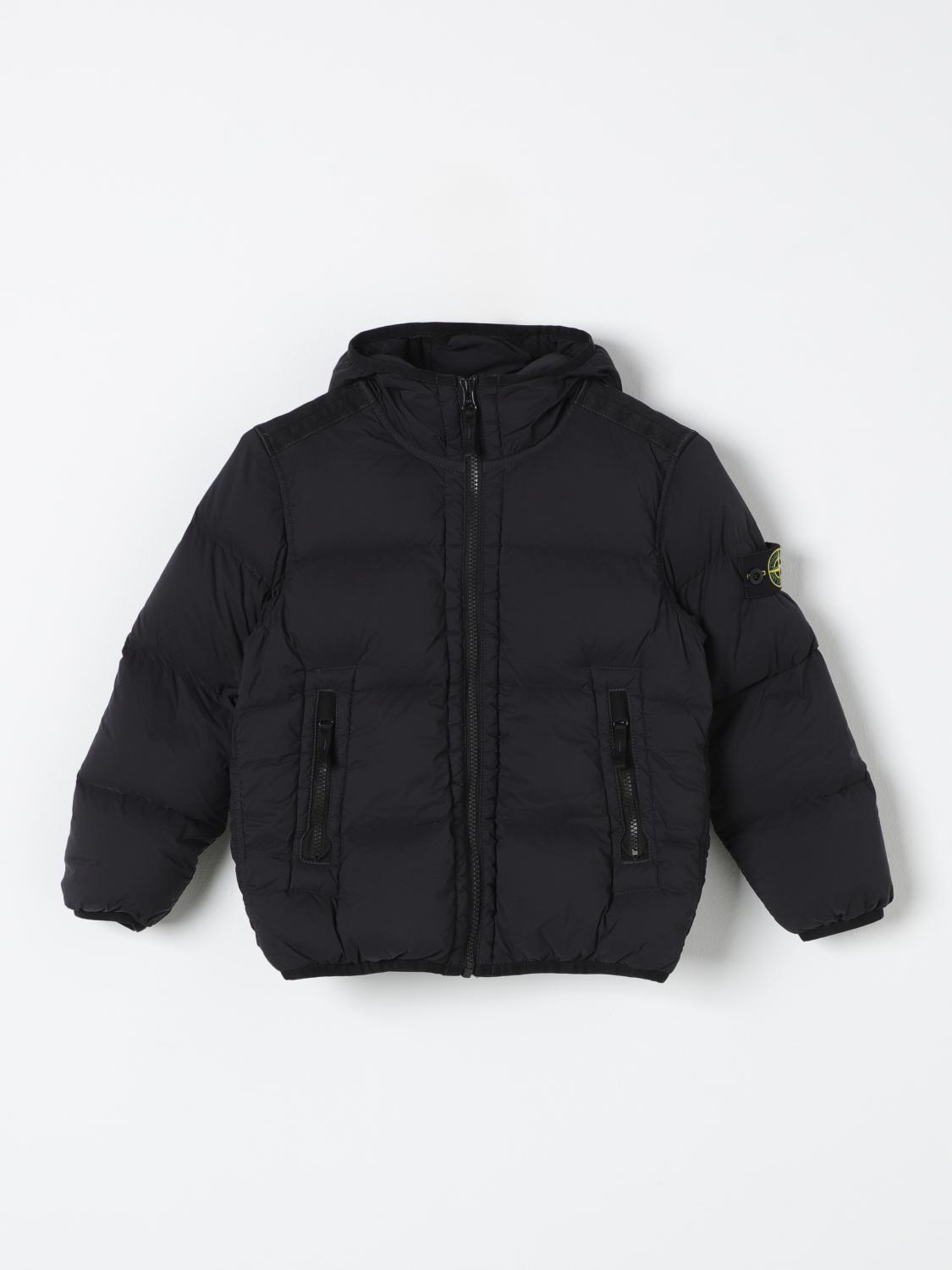 Stone Island Compass-badge Padded Jacket In Schwarz