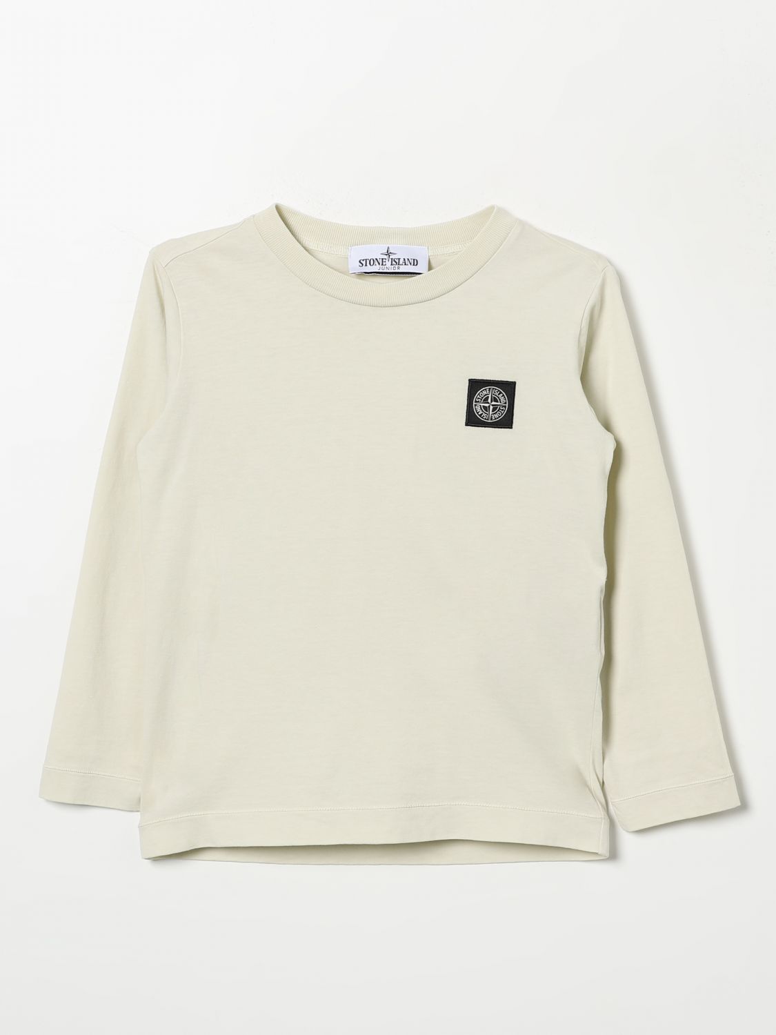 Shop Stone Island Junior Sweater  Kids Color Yellow Cream