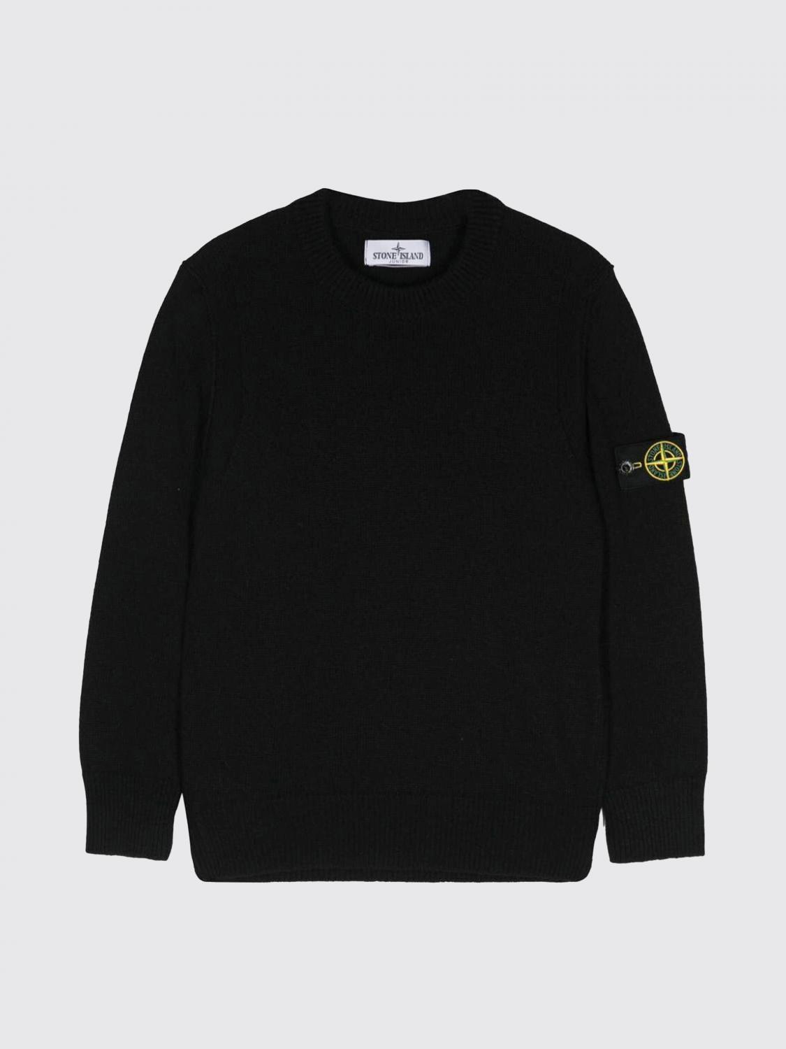 Stone Island Crewneck Knit Sweater 7716502a1 In Black