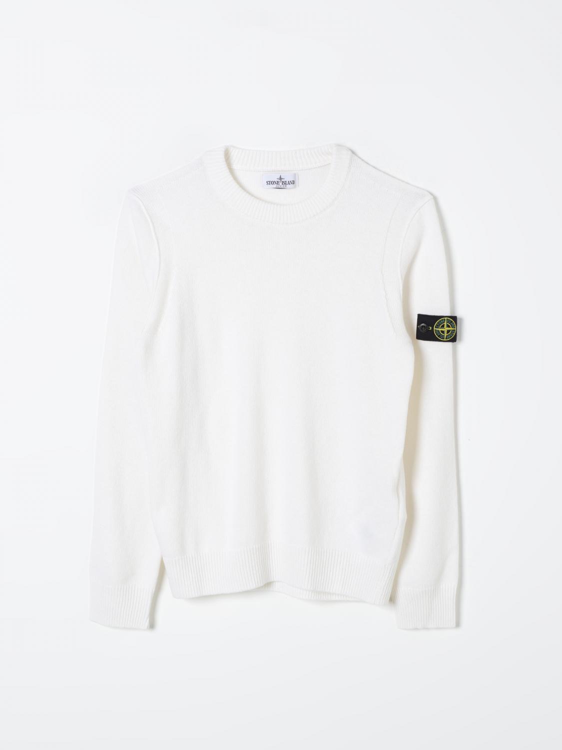 Stone Island Sweater Junior Kids Color Ivory In Beige