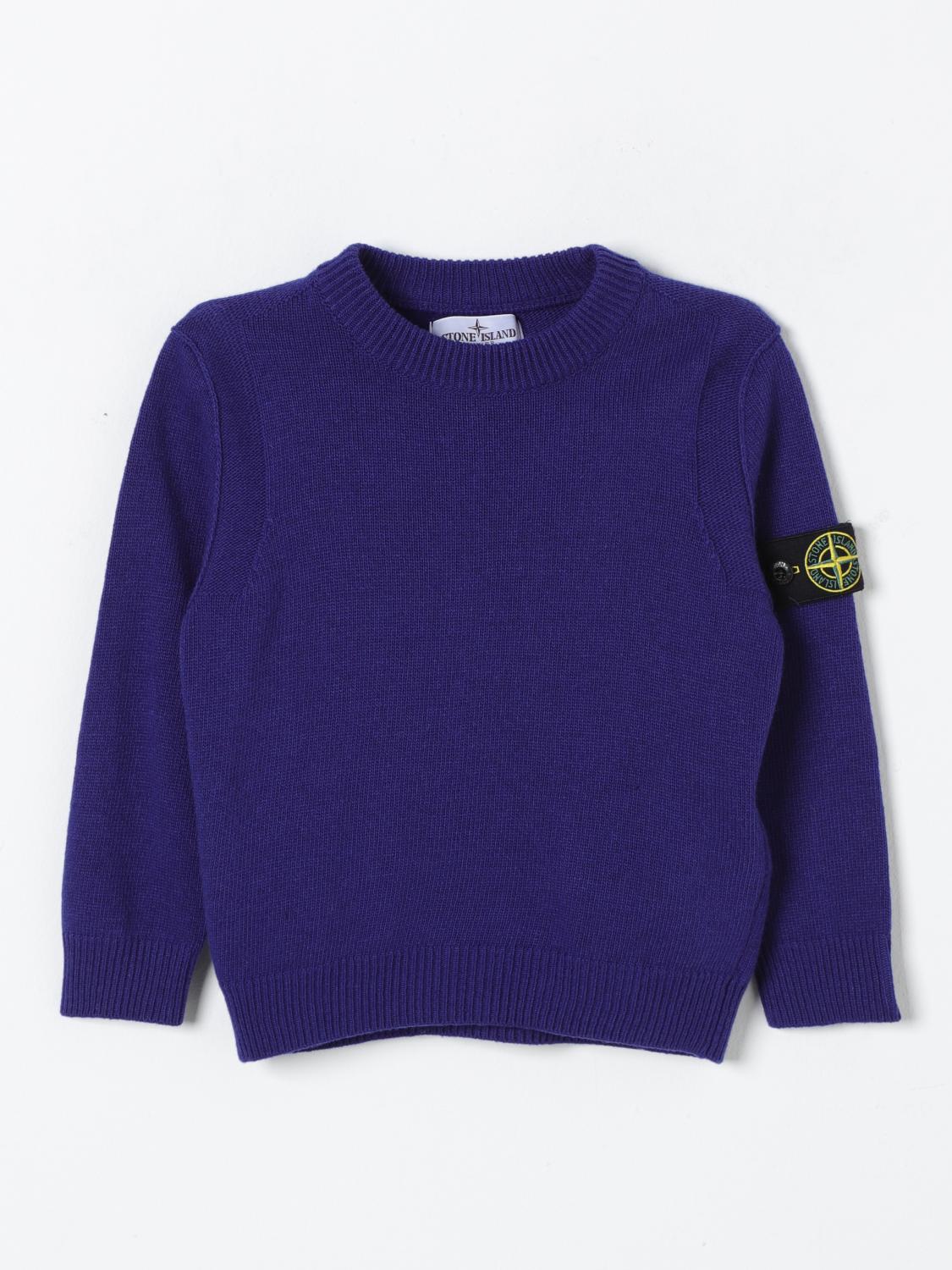 Stone Island Sweater Junior Kids Color Royal Blue In Royal Blue