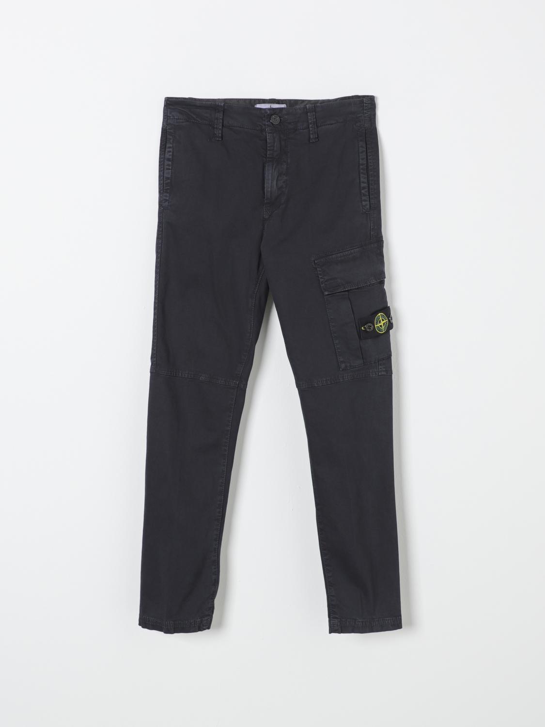 Shop Stone Island Junior Pants  Kids Color Blue In Blau