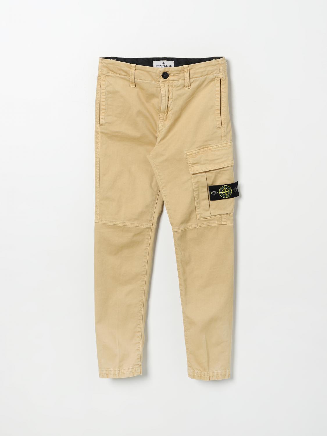 Stone Island Pants Junior Kids Color Beige In Beige