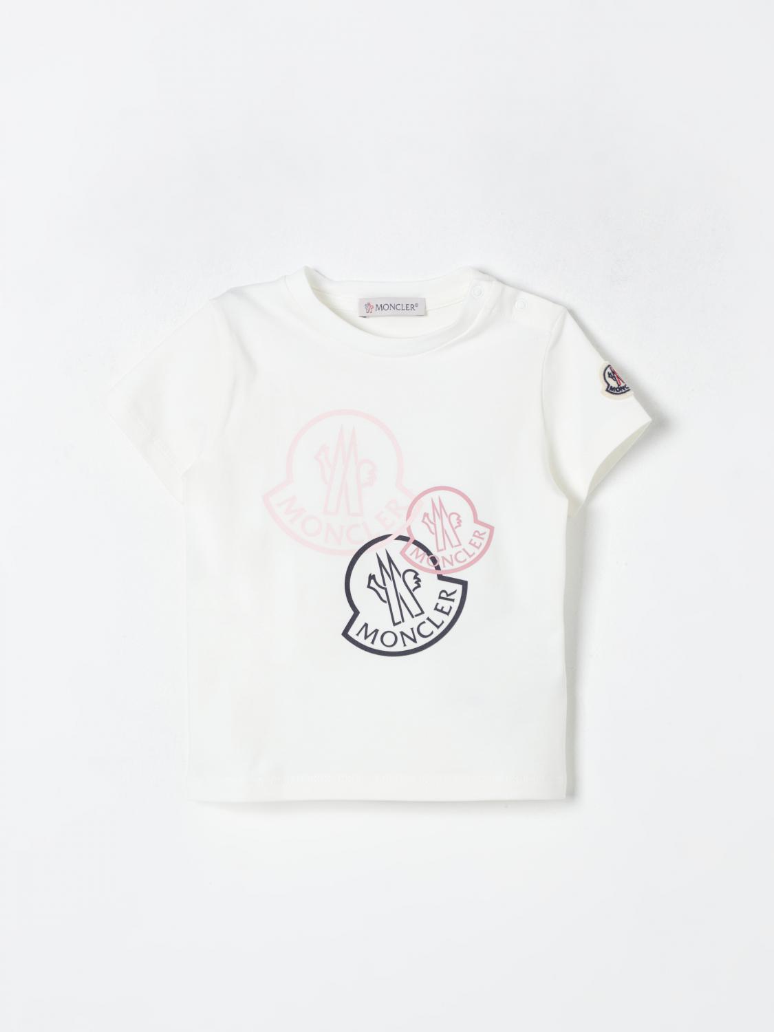 Shop Moncler T-shirt  Kids Color White In Weiss