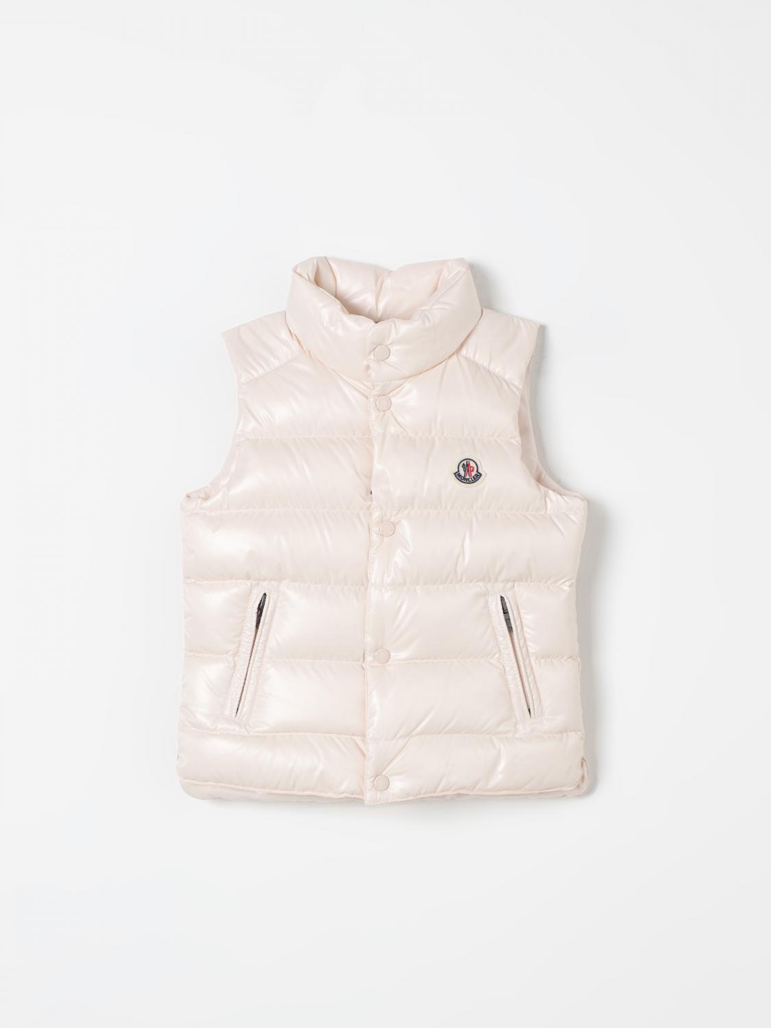 Shop Moncler Vestcoat  Kids Color Natural