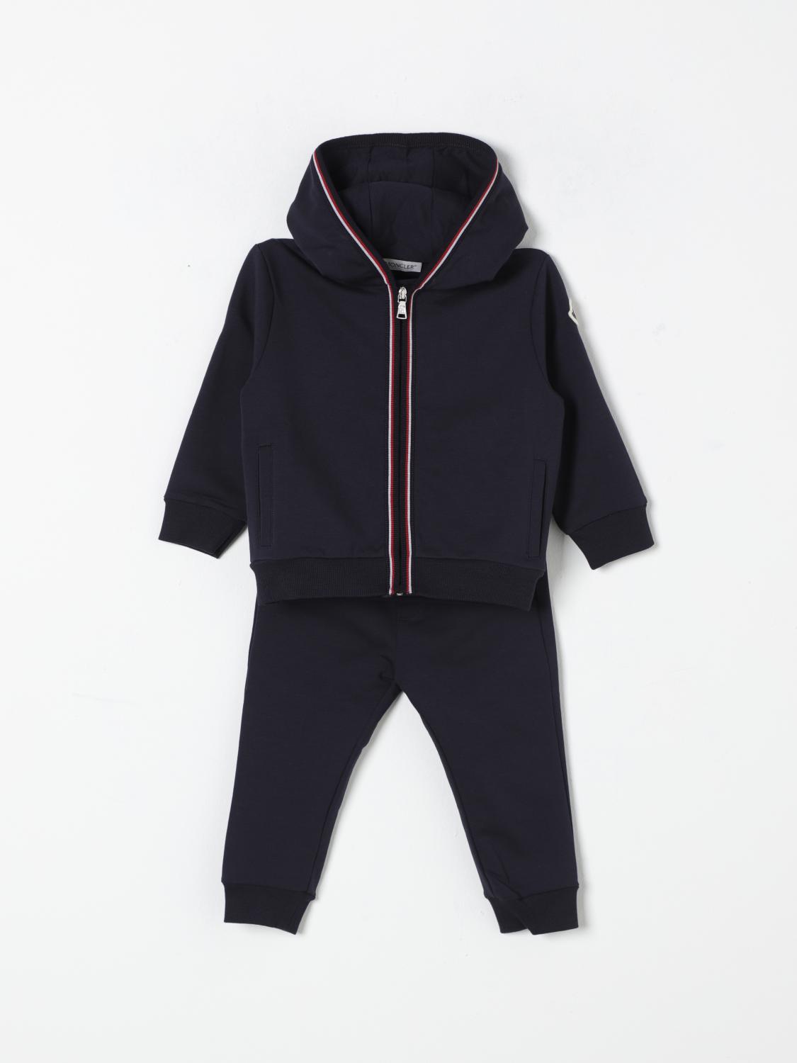 Shop Moncler Jumpsuit  Kids Color Blue In Blau