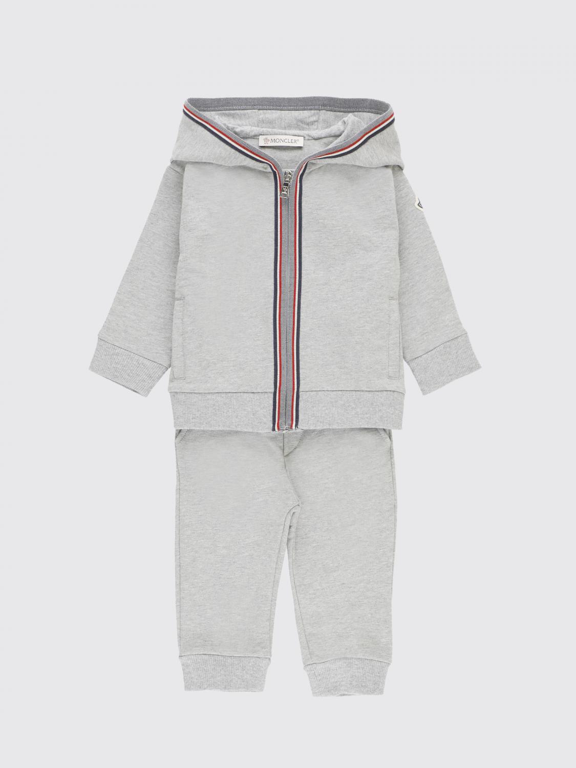 Shop Moncler Jumpsuit  Kids Color Grey In Grau