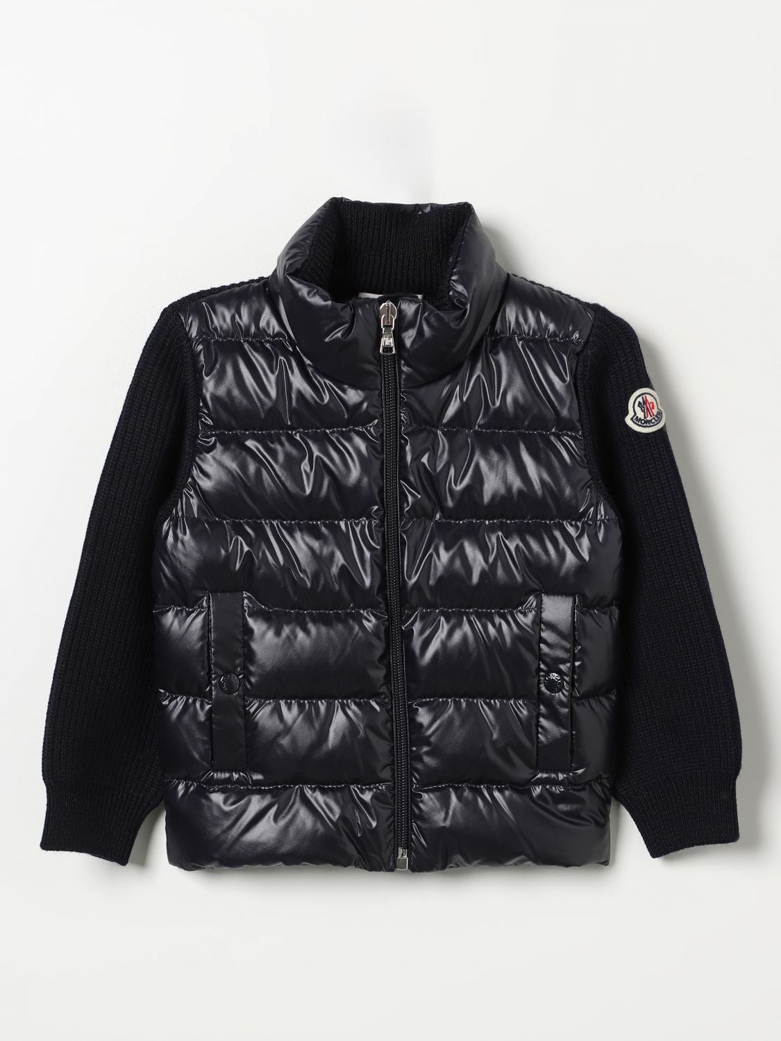 Shop Moncler Jacket  Kids Color Blue In Blau