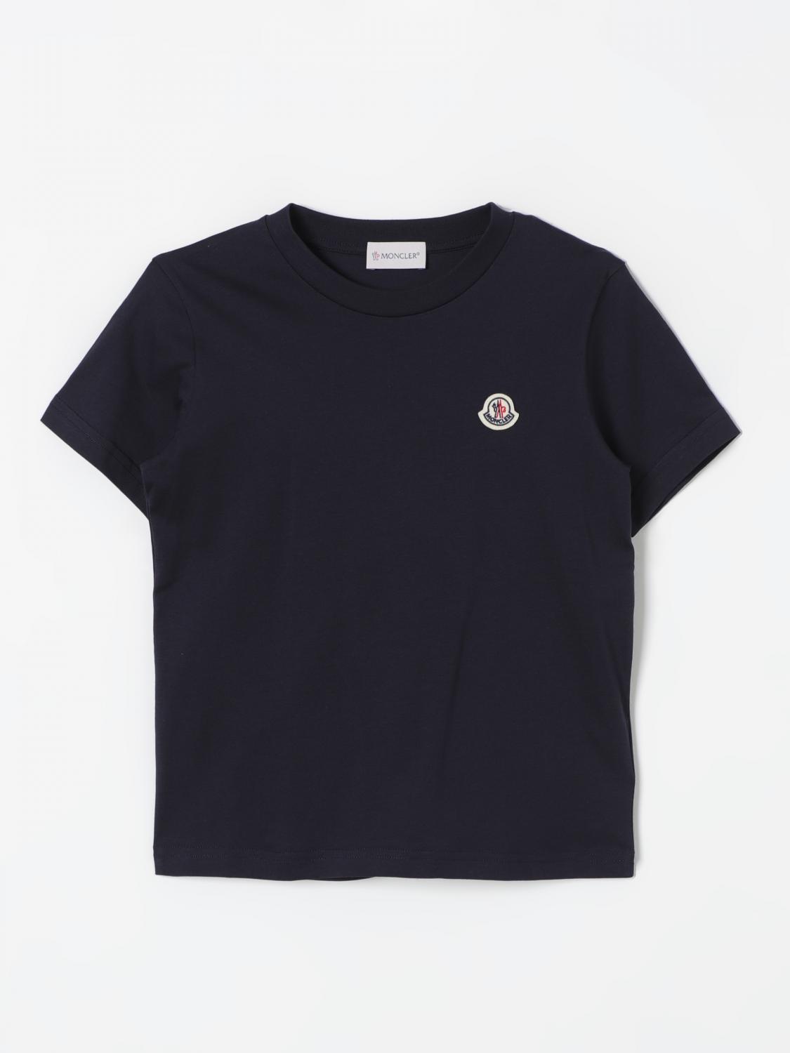 Shop Moncler T-shirt  Kids Color Blue In Blau