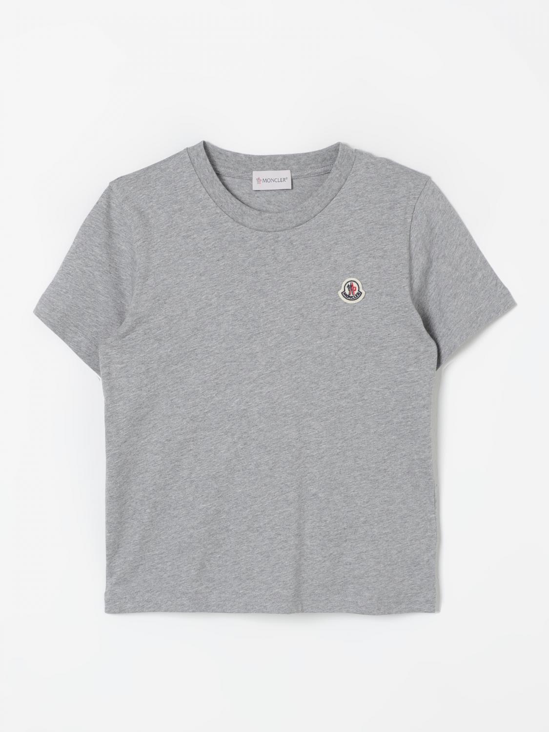 Shop Moncler T-shirt  Kids Color Grey In Grau