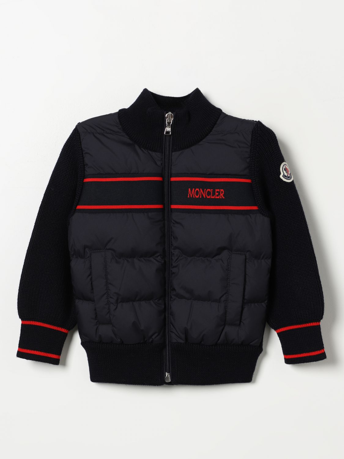 Shop Moncler Jacket  Kids Color Blue In Blau