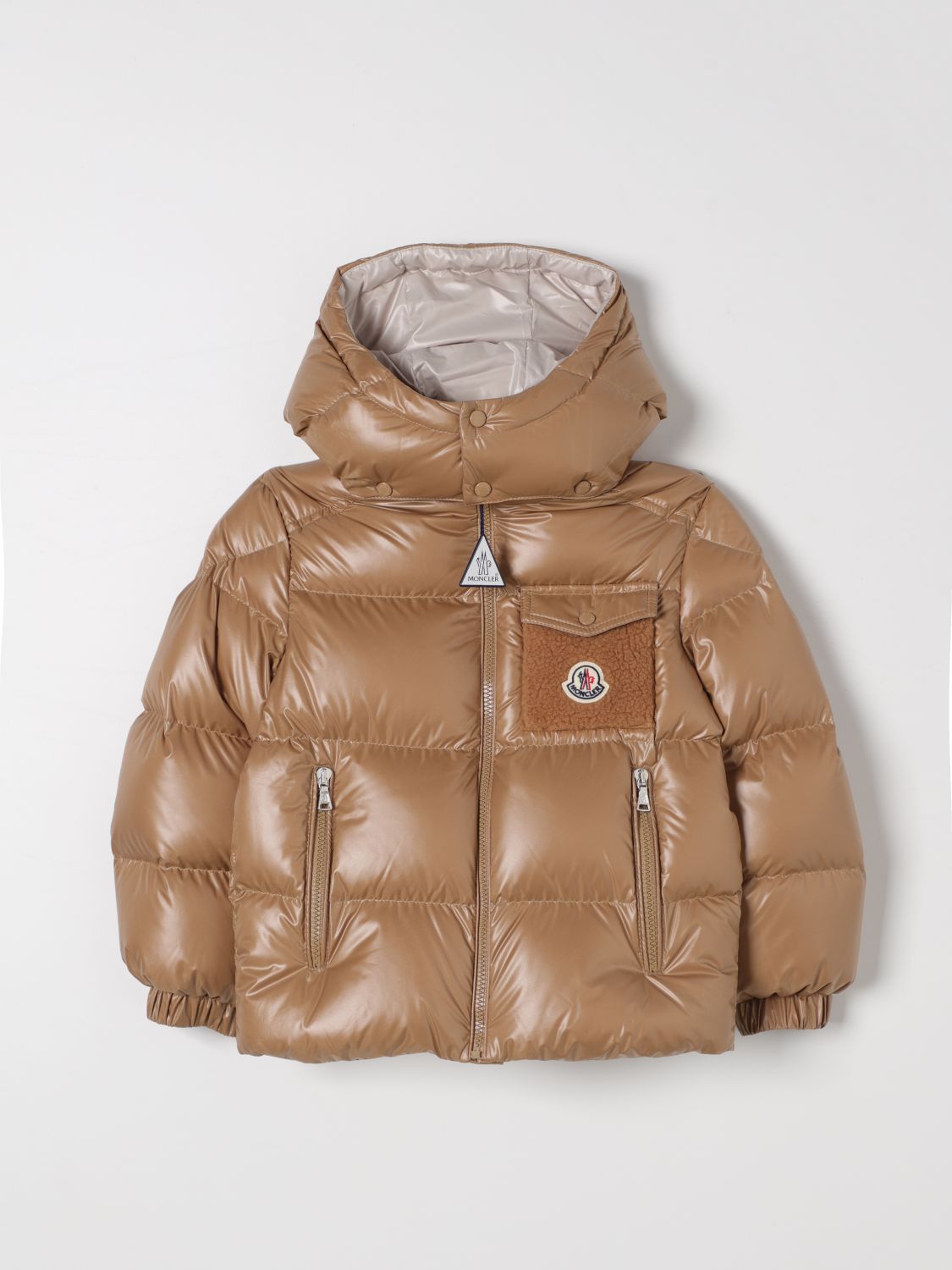 Shop Moncler Jacket  Kids Color Beige