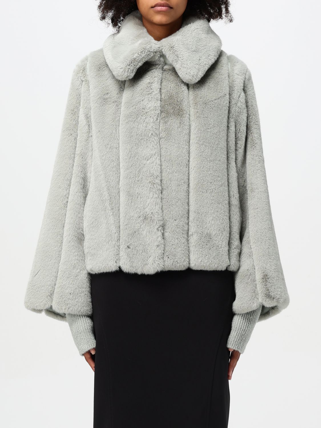 Shop Patrizia Pepe Fur Coats  Woman Color Ice