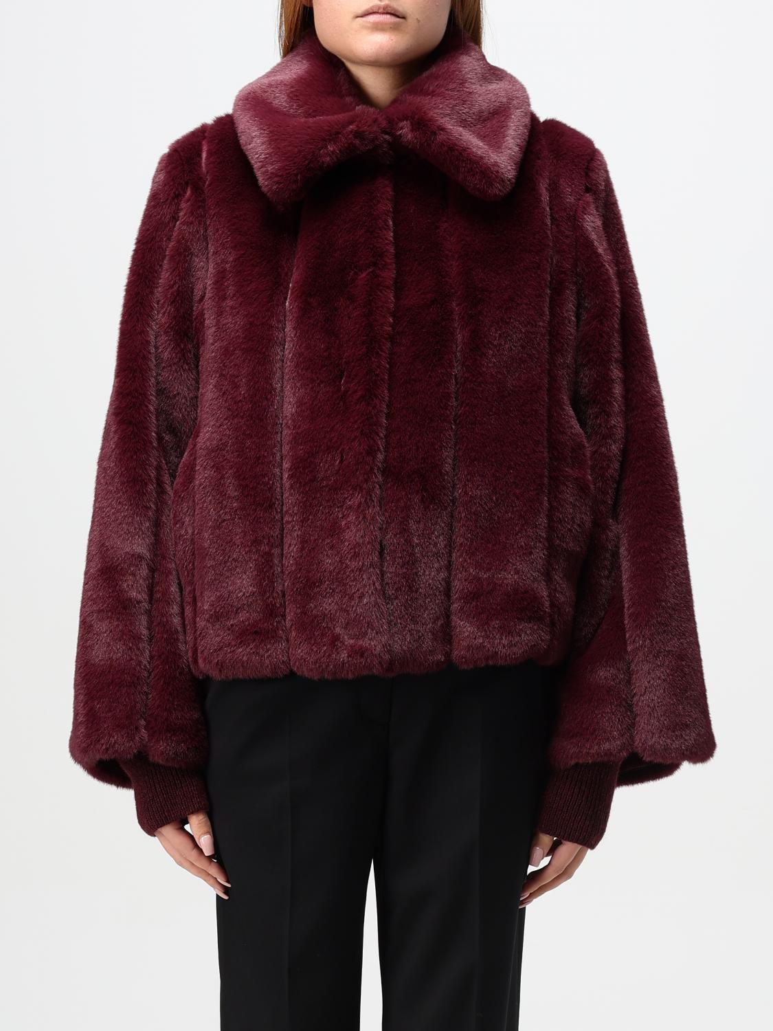 Patrizia Pepe Wide Collar Jacket In Pflaume