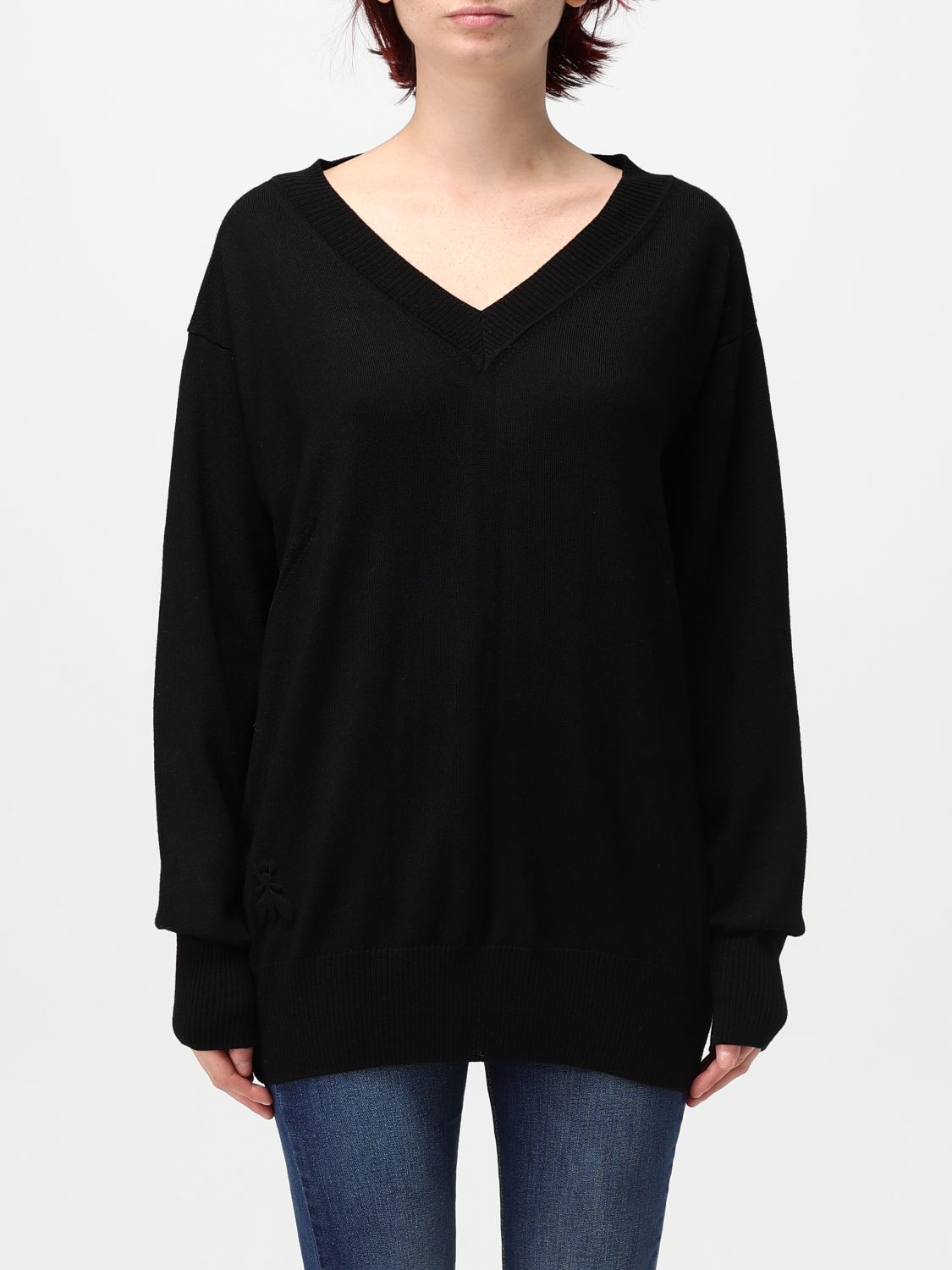 Shop Patrizia Pepe Sweater  Woman Color Black In Schwarz