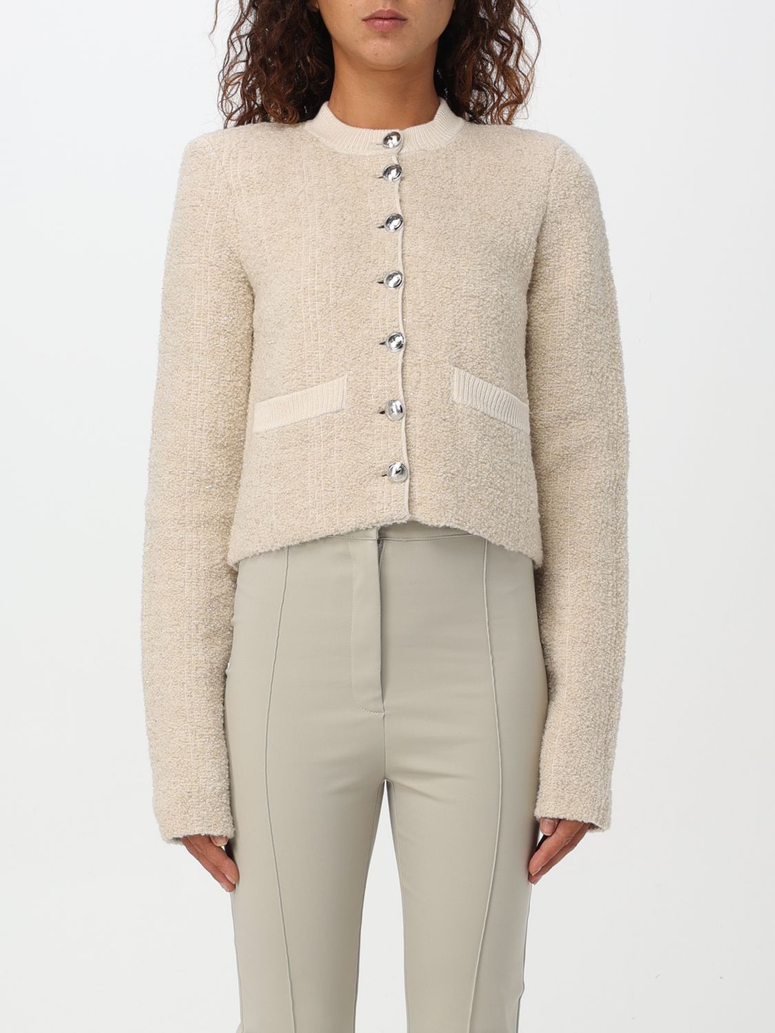 Shop Patrizia Pepe Jacket  Woman Color Butter