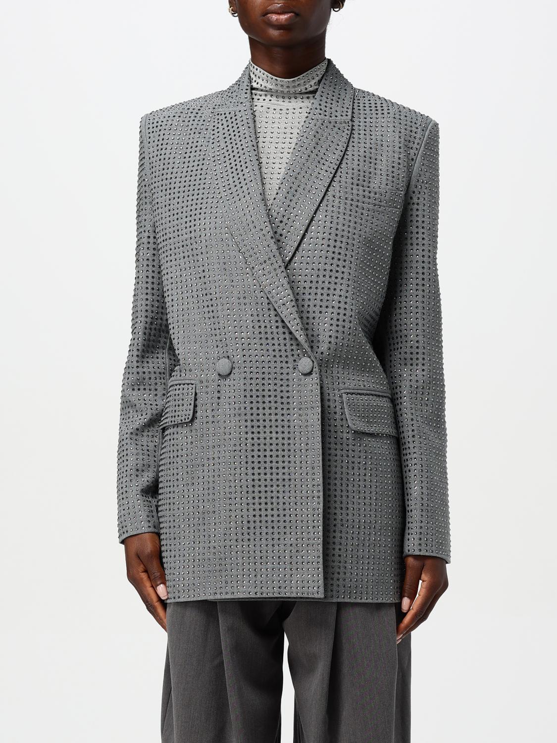 Pinko Blazer Woman Color Grey In Grau