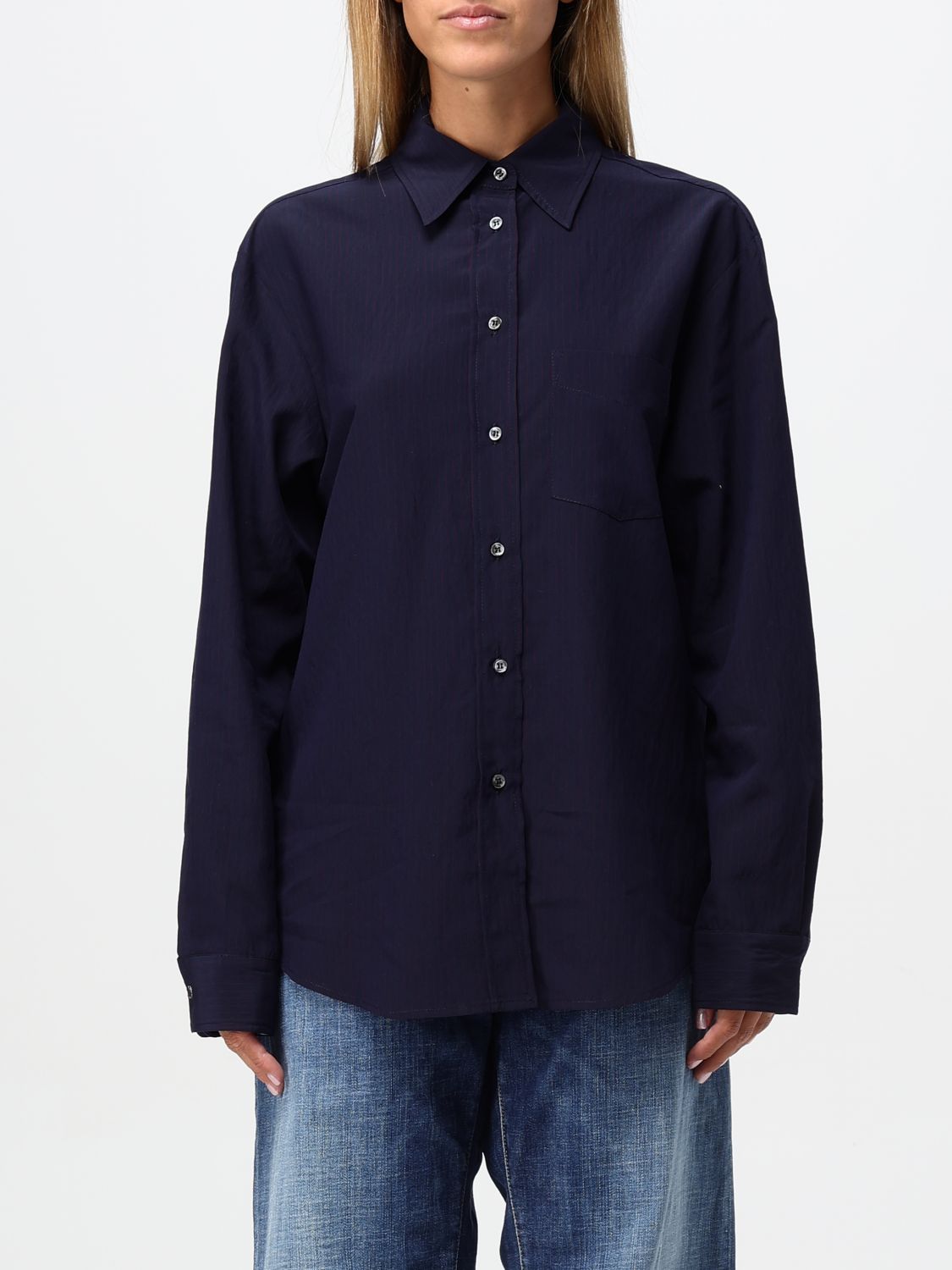 Shop Pinko Shirt  Woman Color Blue In Blau