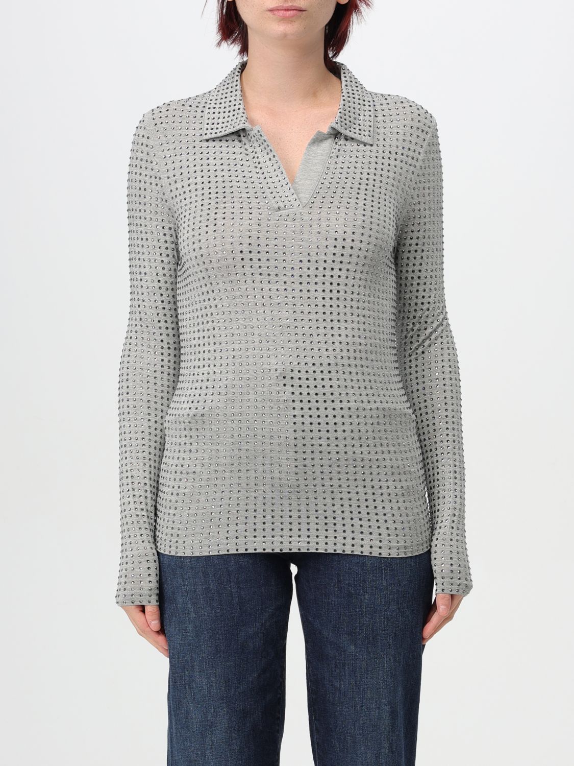 Shop Pinko Sweater  Woman Color Grey In Grau