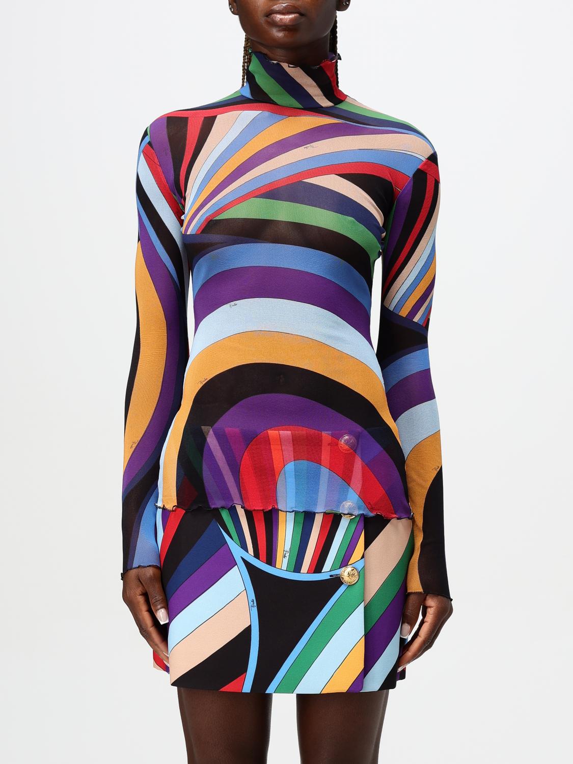 Shop Pucci Top  Woman Color Multicolor In Bunt