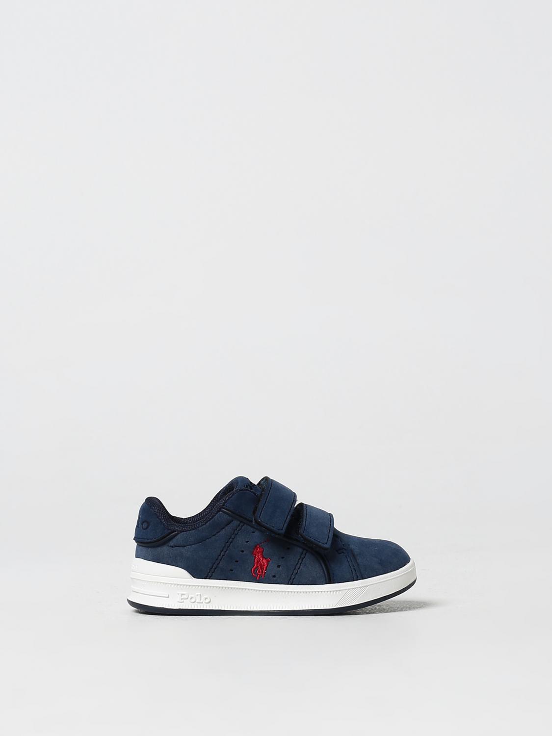 Polo Ralph Lauren Heritage Court Ii Faux-leather Trainer In Blau