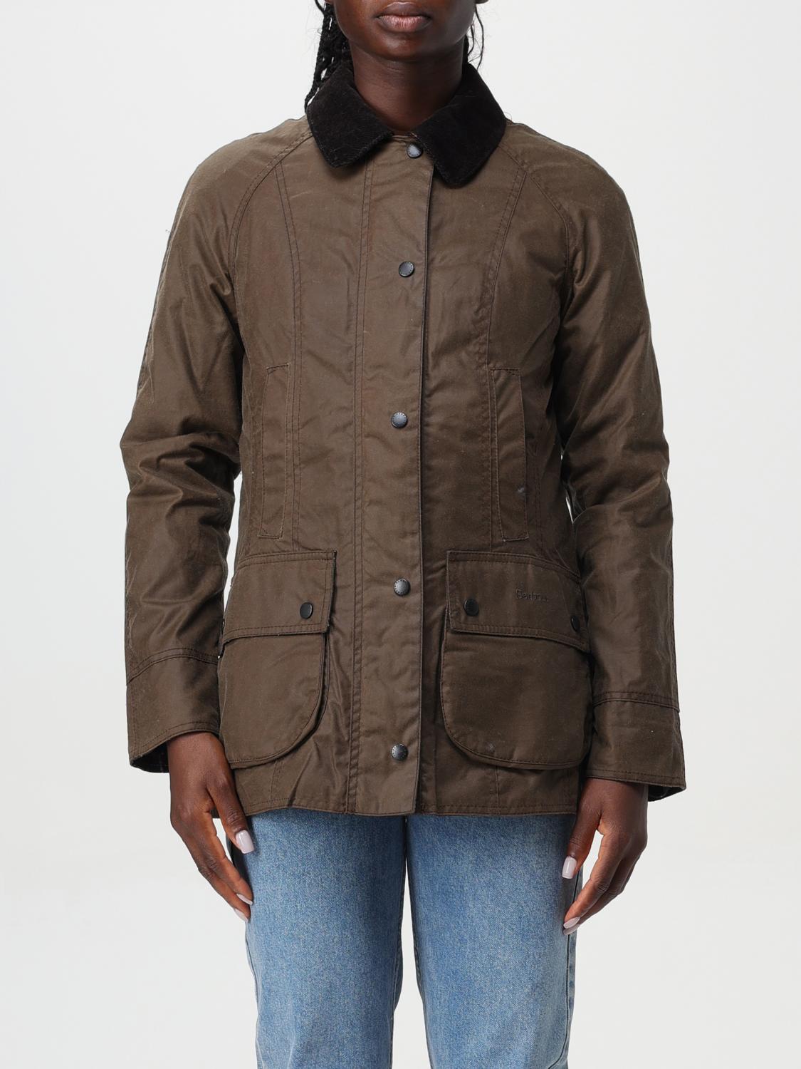 Shop Barbour Jacket  Woman Color Brown In Braun