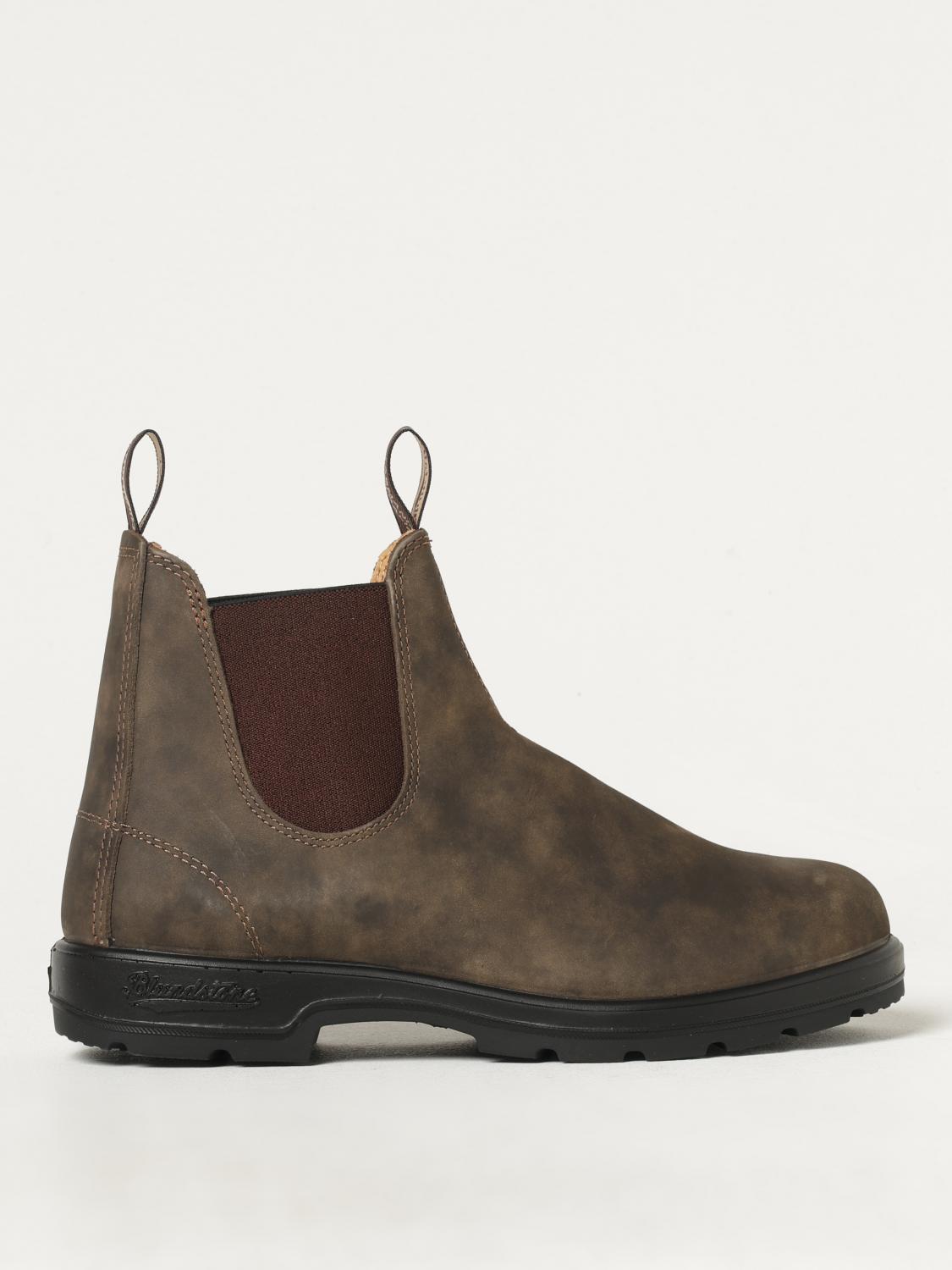 Blundstone Rustic Brown Leather Chelsea Boot With Contrast Stitching In Brown