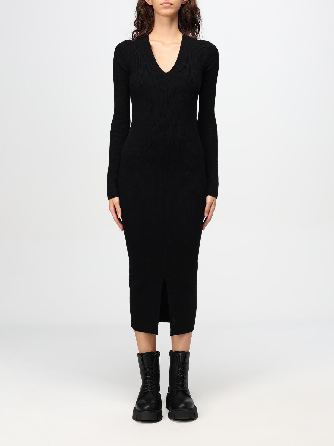 Shop Calvin Klein Dress  Woman Color Black In Schwarz