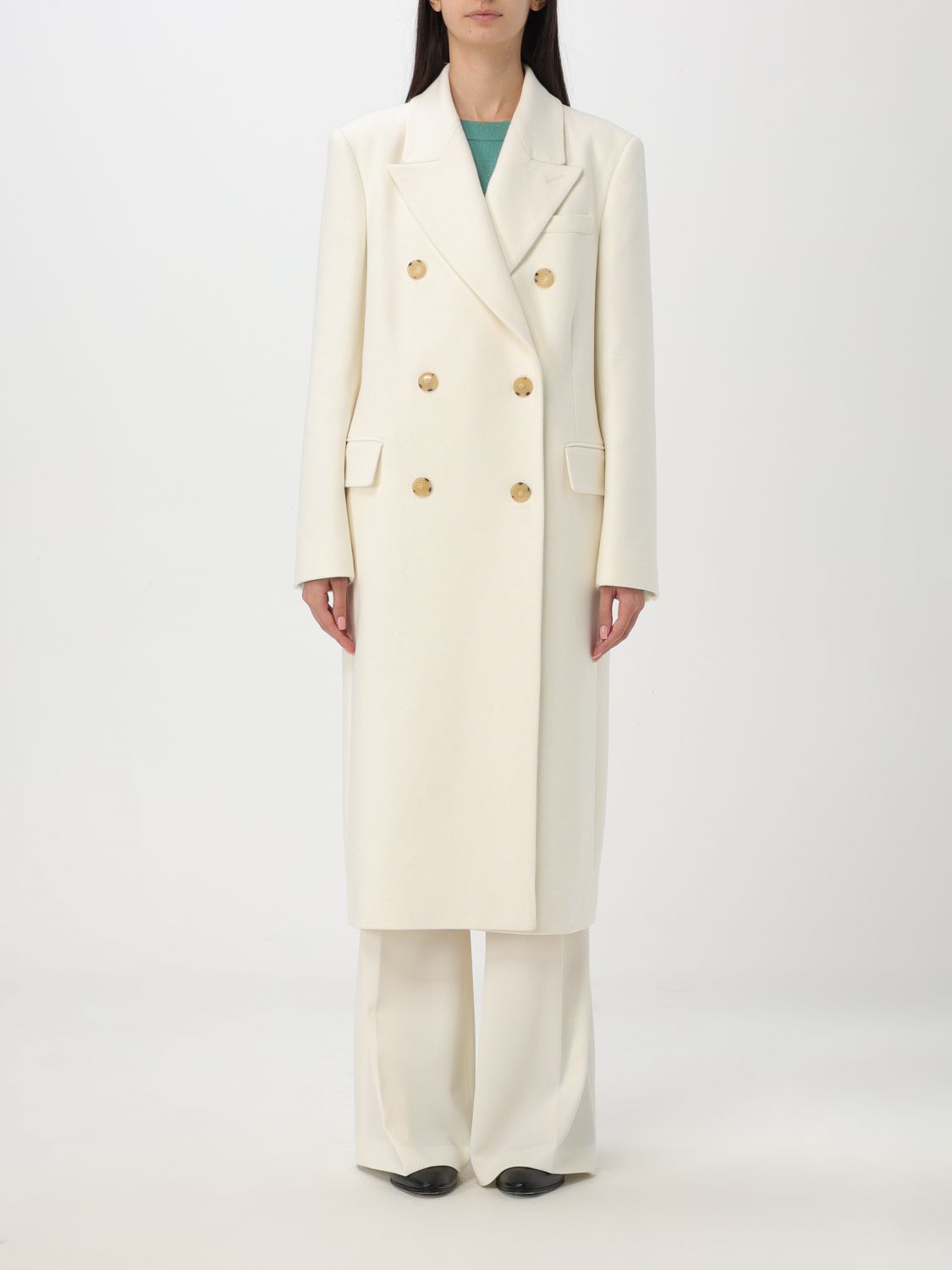 Shop Hugo Boss Coat Boss Woman Color Natural