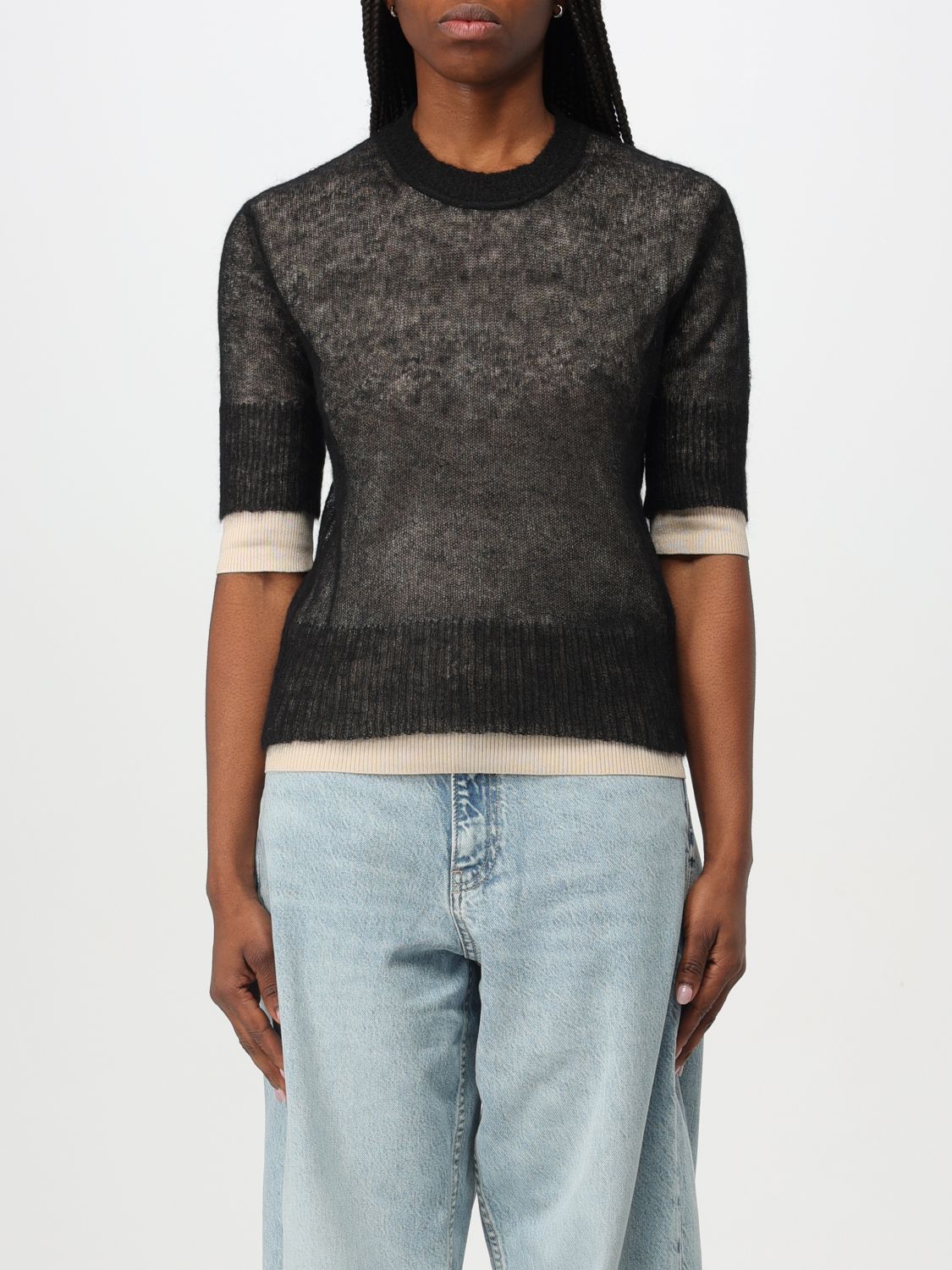 Shop Hugo Boss Sweater Boss Woman Color Black In Schwarz