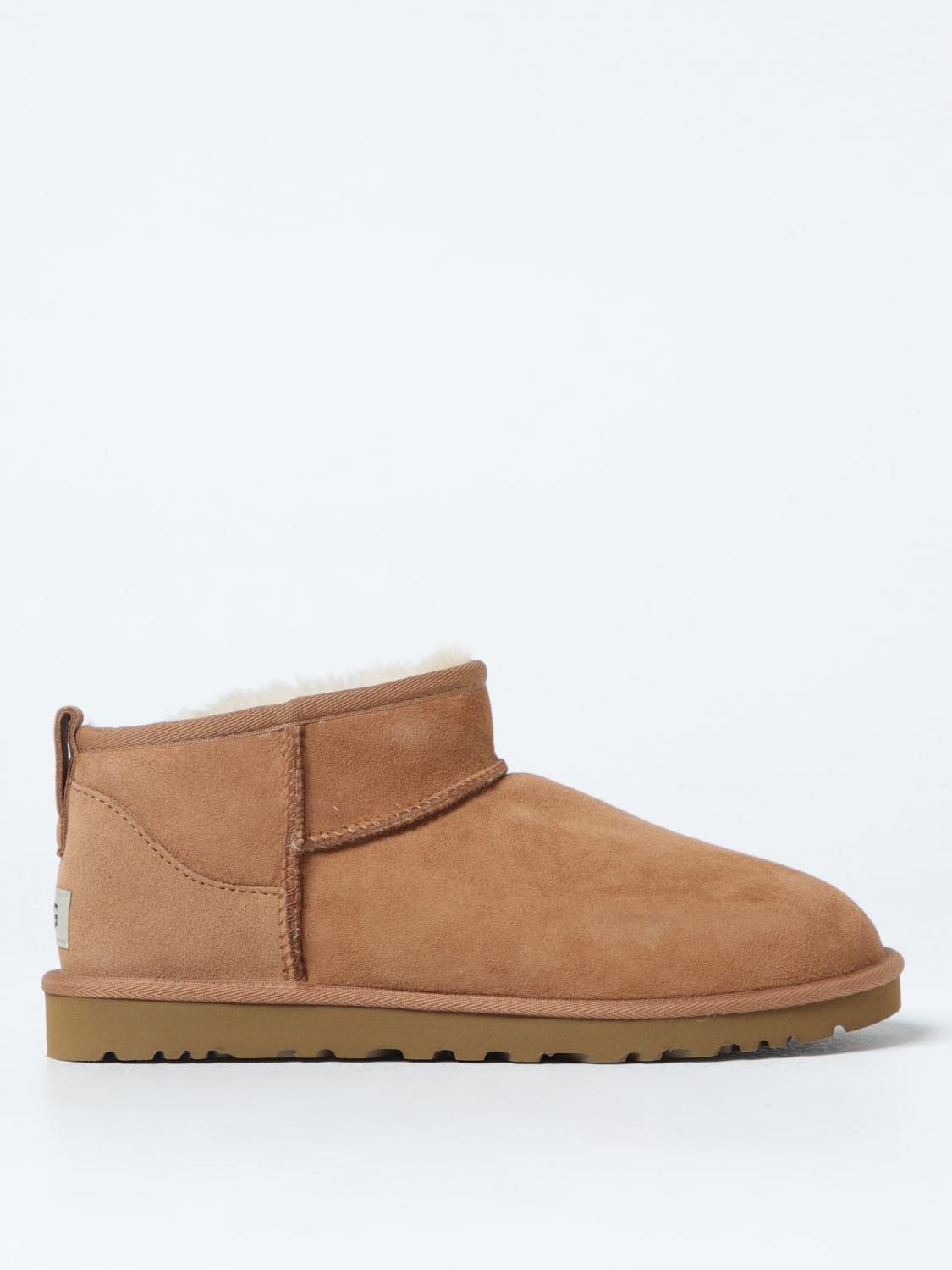 Ugg Biscuit Suede Classic Ultra Mini Ankle Boots In Brown