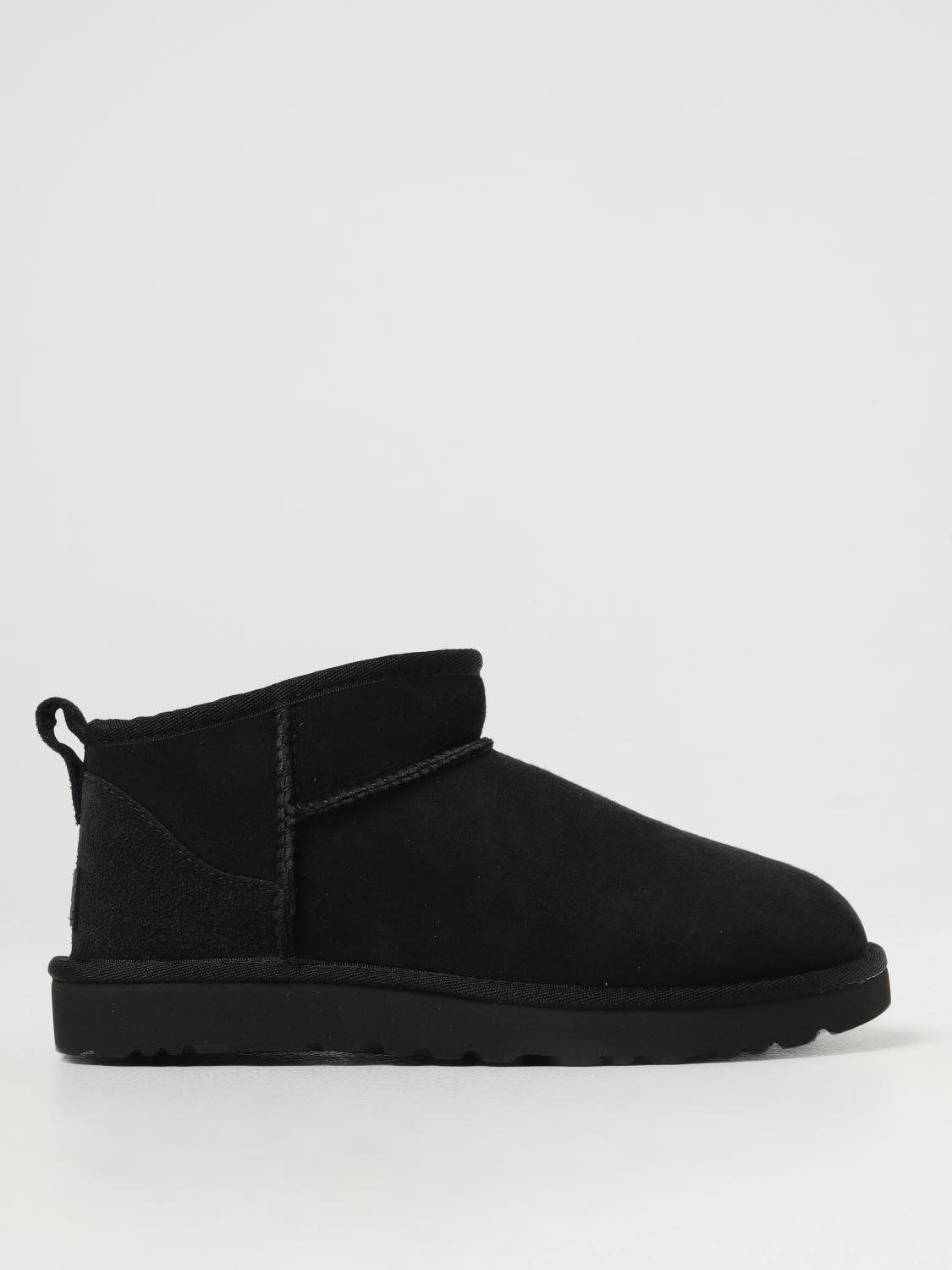 Ugg Round-headed Flat-bottomed Short Boots In 黑色