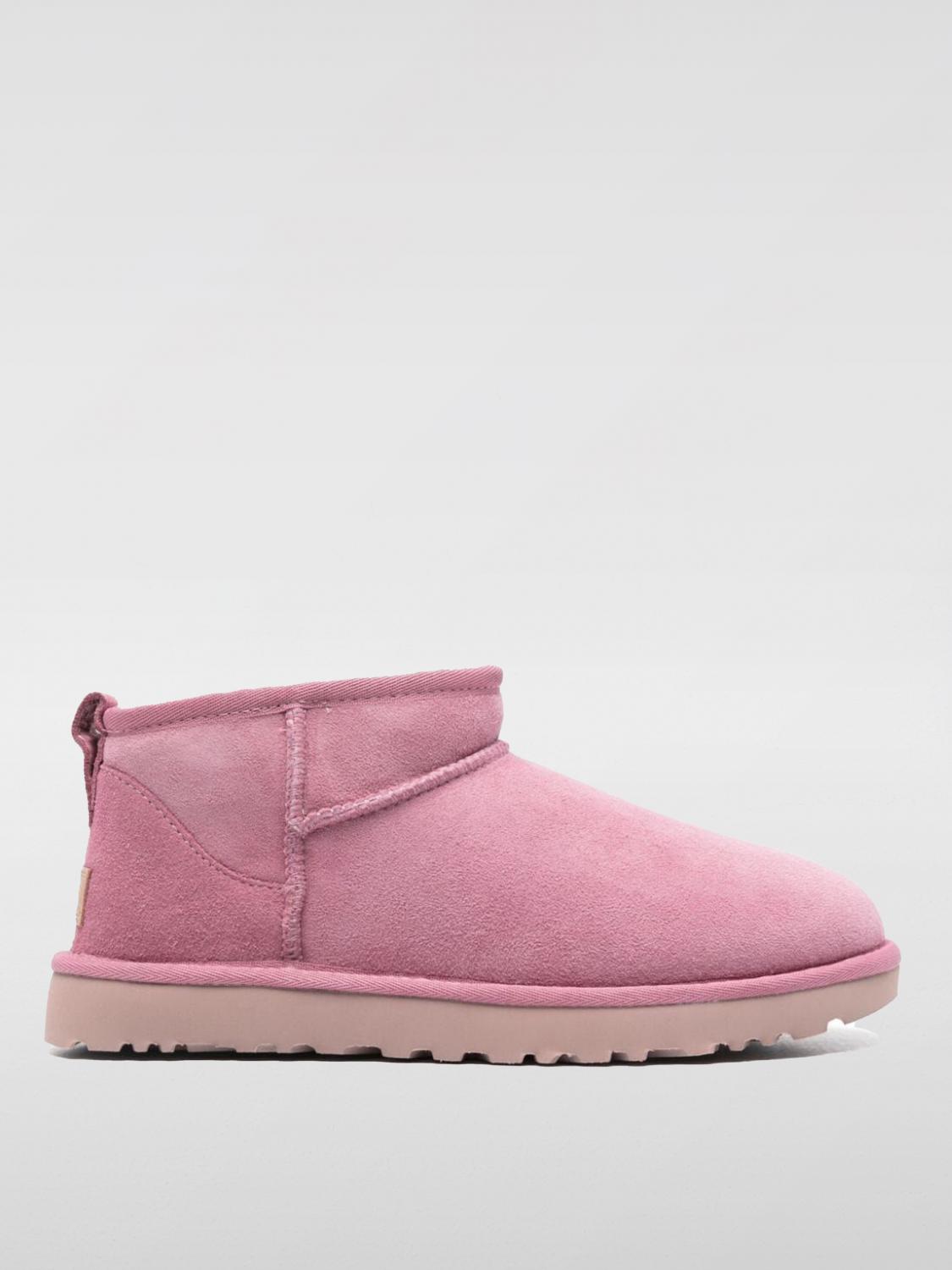 Ugg 10mm Classic Ultra Mini Shearling Boots In 粉色
