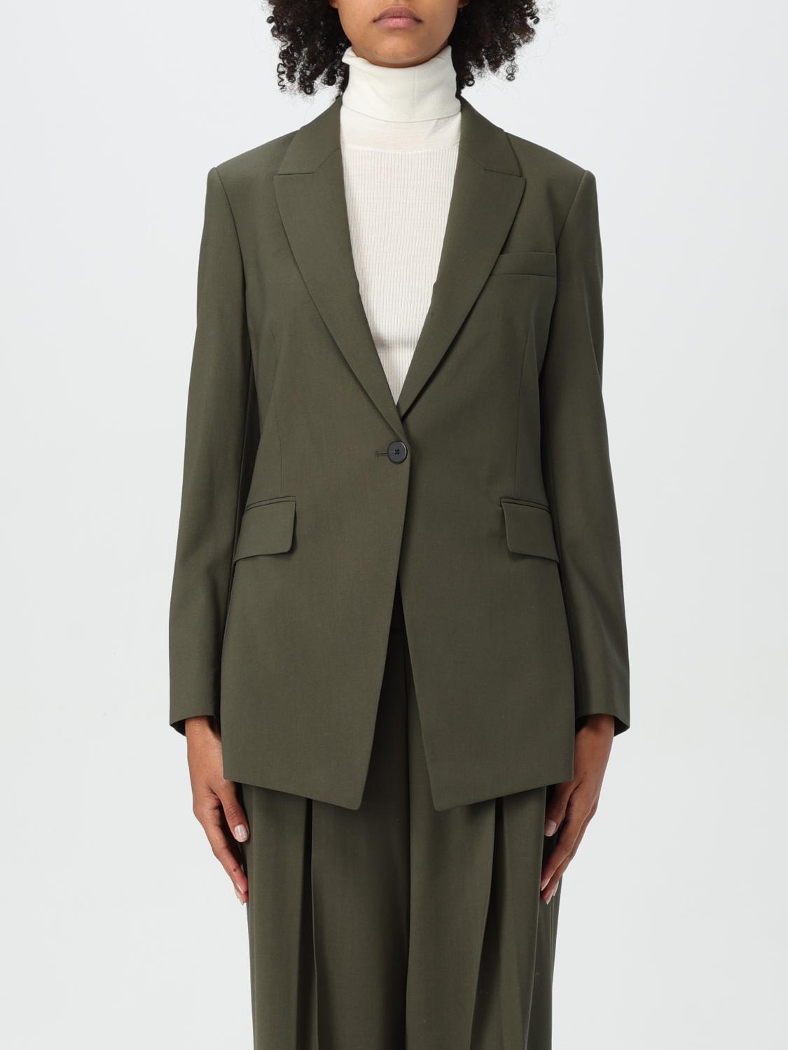 Theory Blazer Woman Color Green In Green