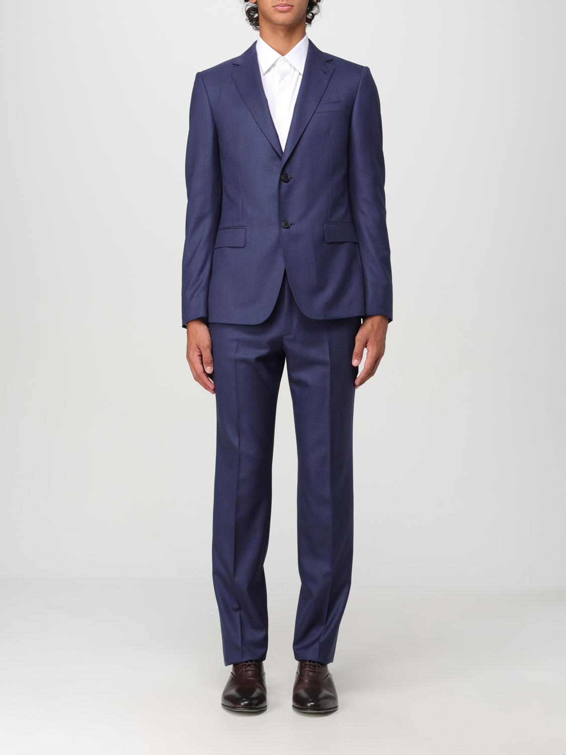 Shop Zegna Suit  Men Color Blue In Blau