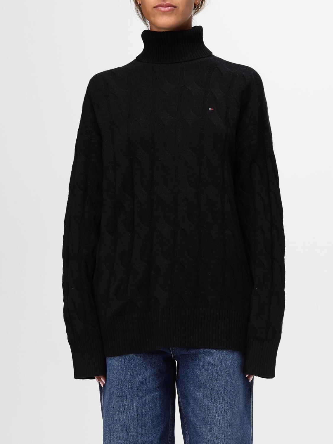 Shop Tommy Hilfiger Sweater  Woman Color Black In Schwarz