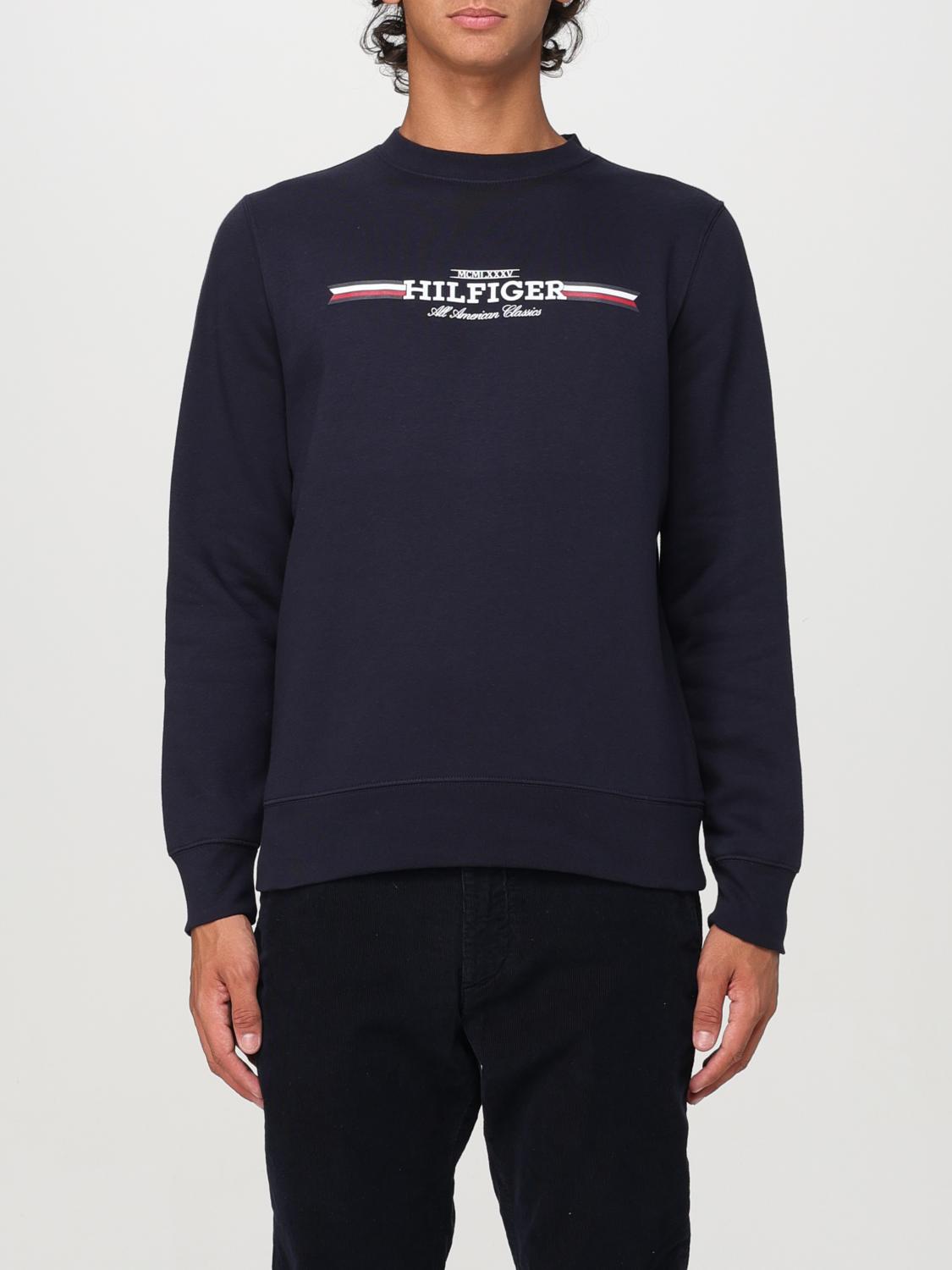 Shop Tommy Hilfiger Sweatshirt  Men Color Blue In Blau