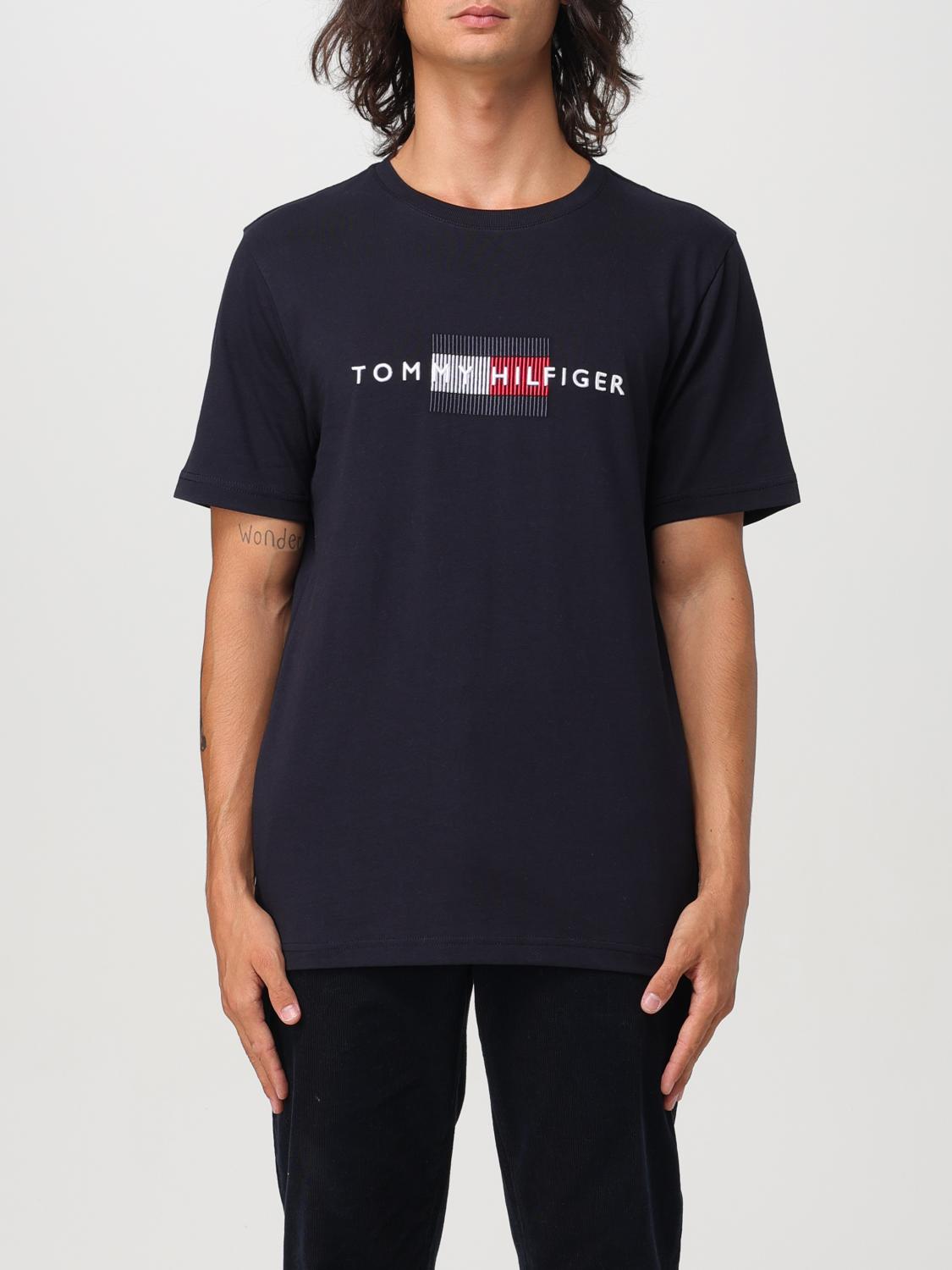 Shop Tommy Hilfiger T-shirt  Men Color Blue In Blau