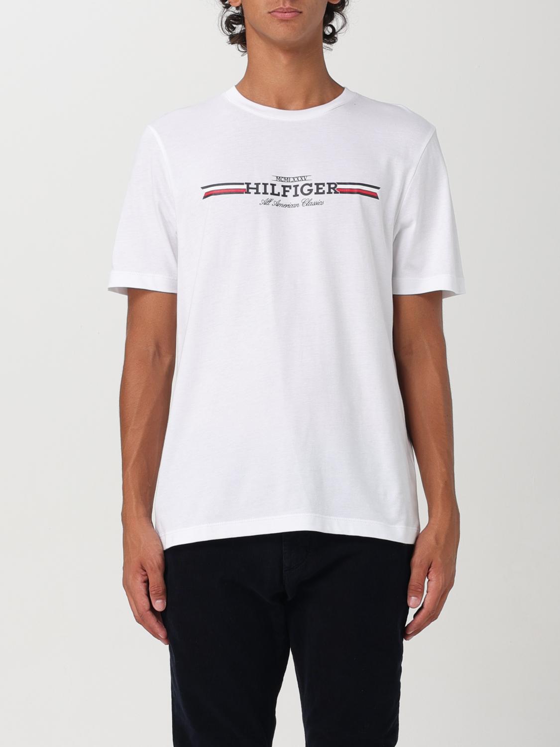 Shop Tommy Hilfiger T-shirt  Men Color White In Weiss