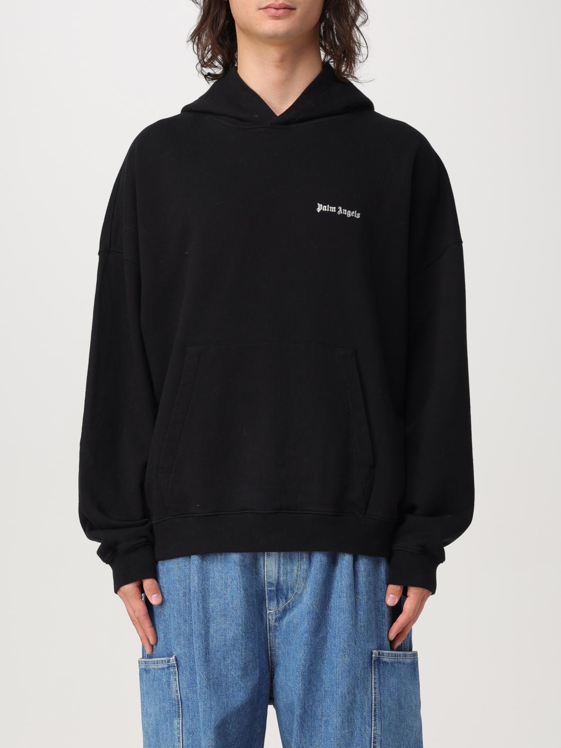 Palm Angels Brand-embroidery Kangaroo-pocket Relaxed-fit Cotton-jersey Hoody In Schwarz